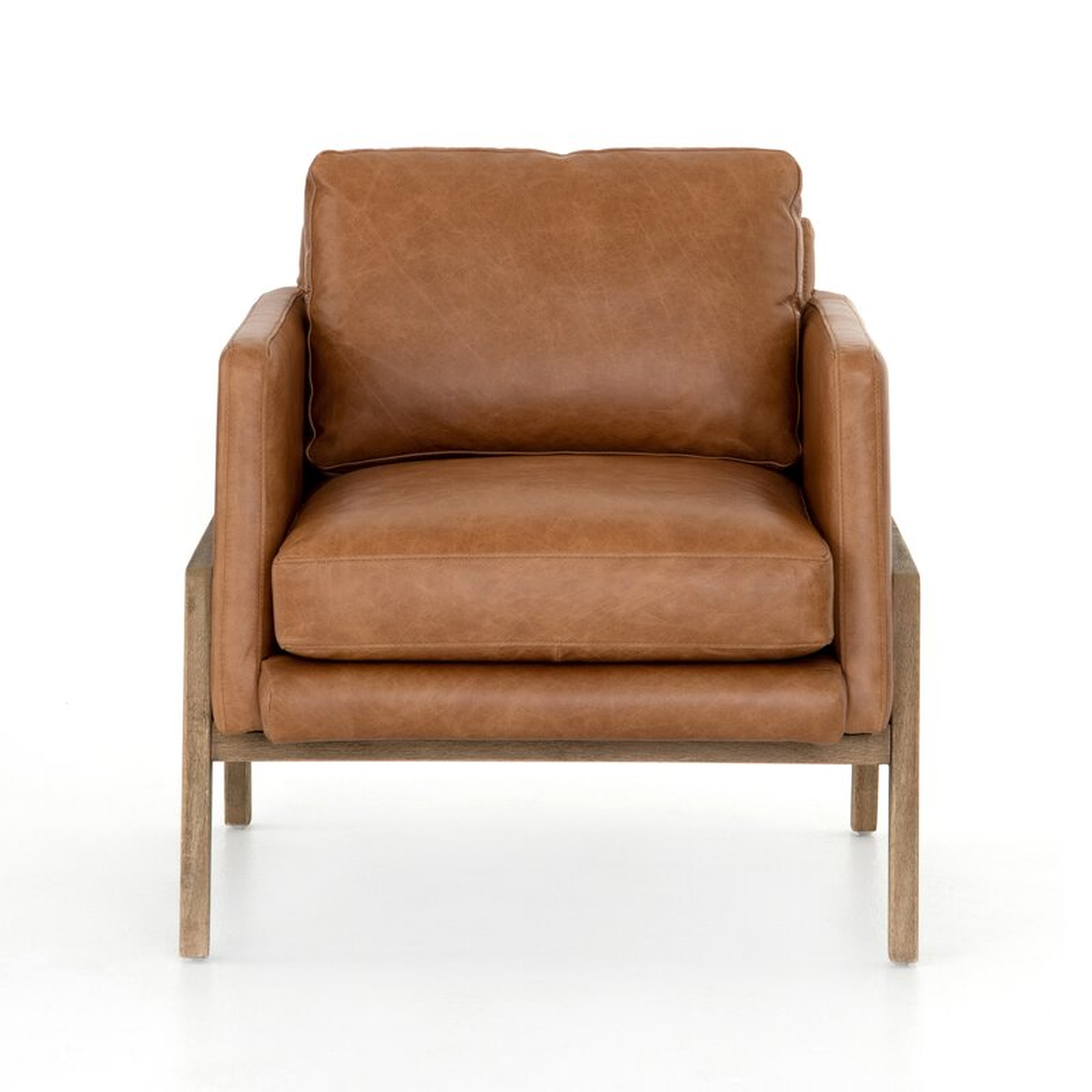 Four Hands Diana Solid Wood Genuine Leather Armchair 5 to 6 weeks - Perigold