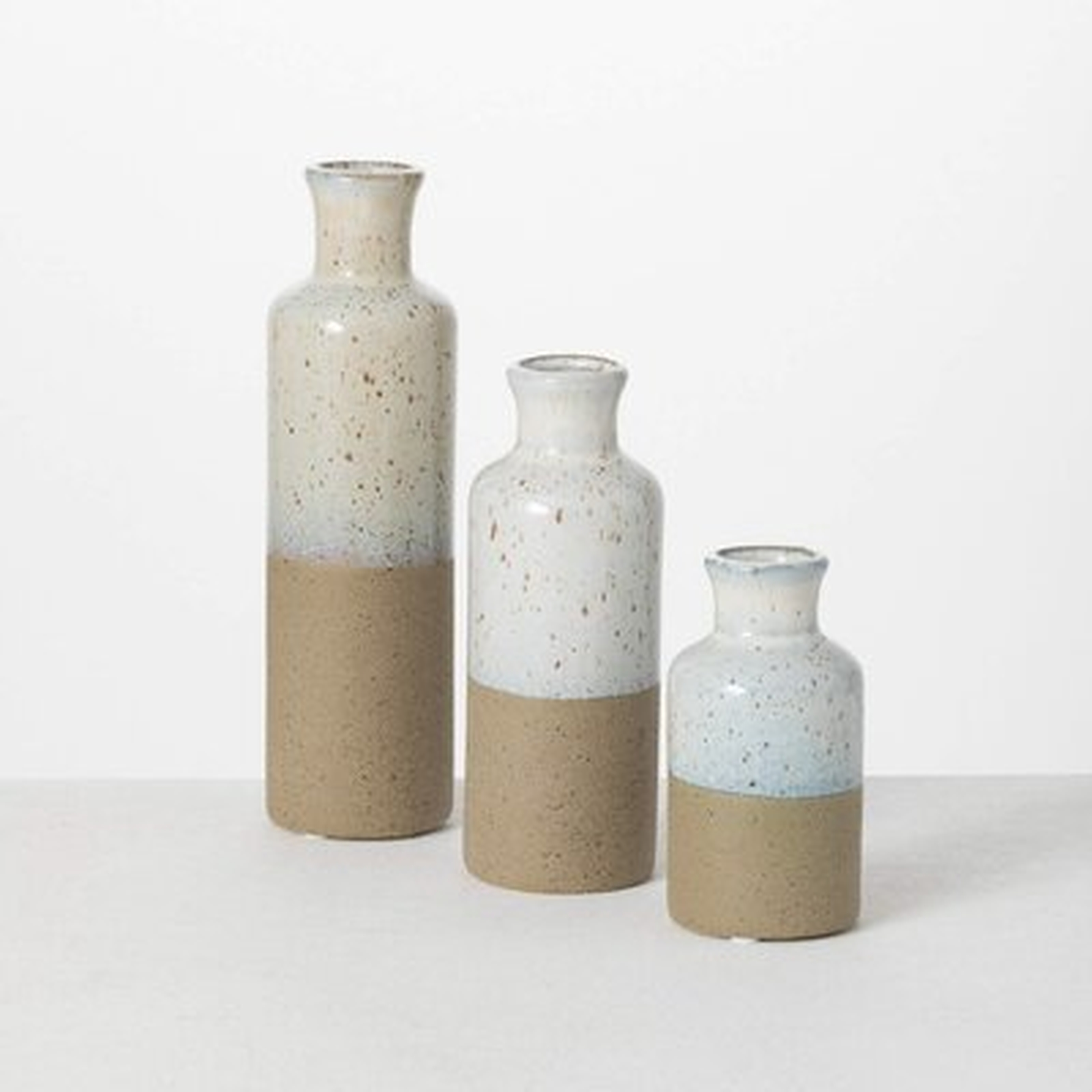 Sullivans Small Ceramic Vase Set, Rustic Home Décor, Set Of 3 Vases - Wayfair