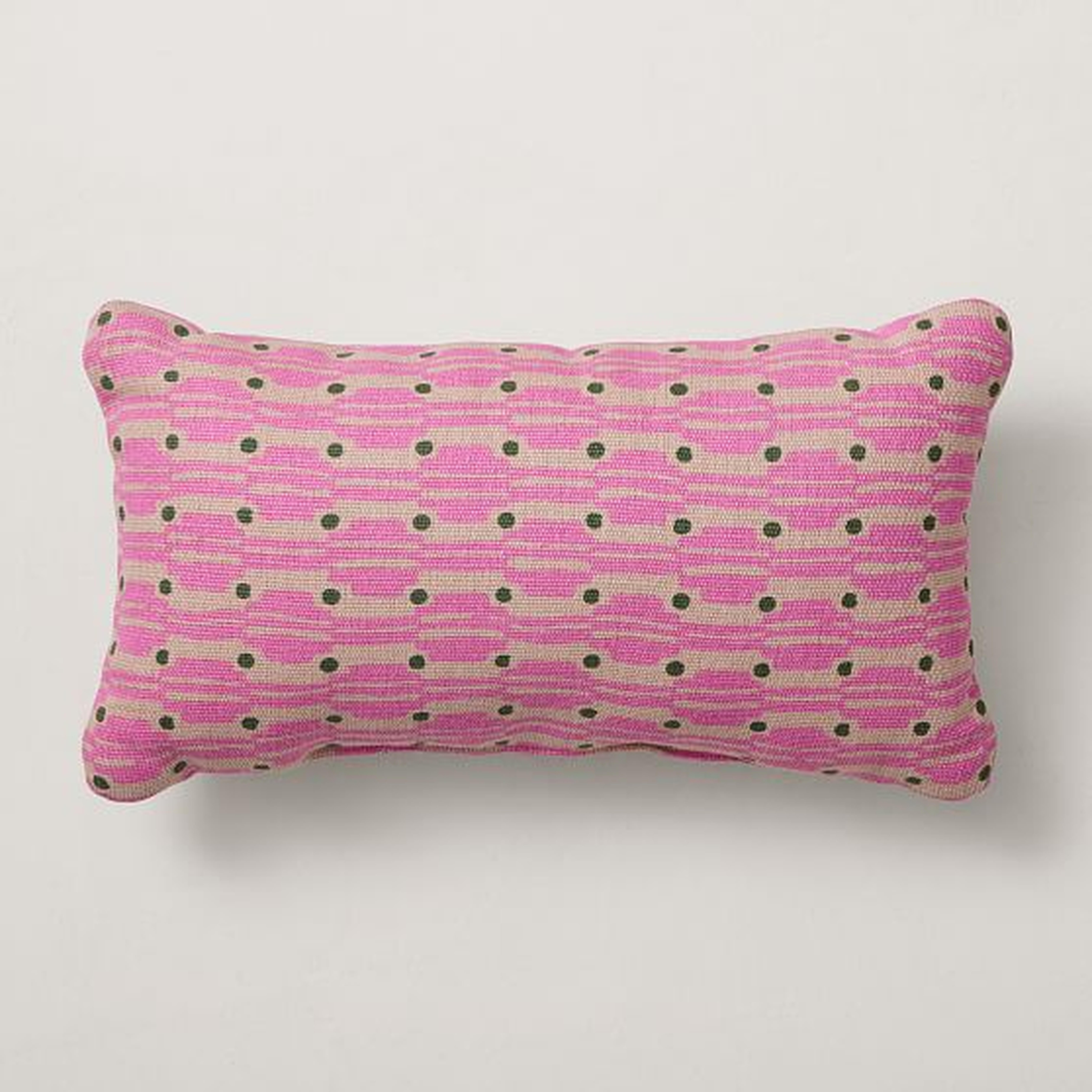 Outdoor Indah Pillow, 12"x21", Magenta - West Elm