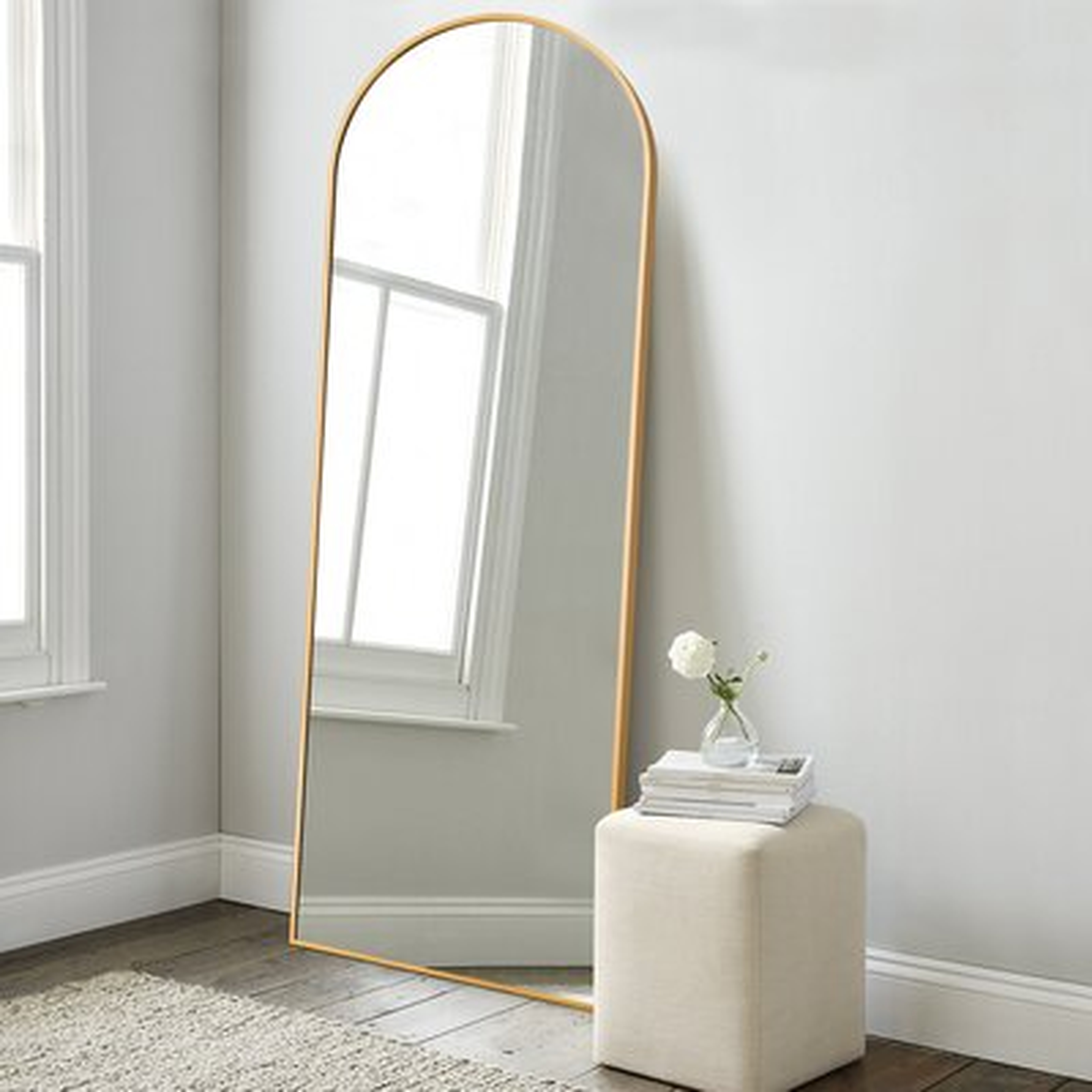 Arch Floor & Full Length Gold Framed Wall Mirror - Wayfair