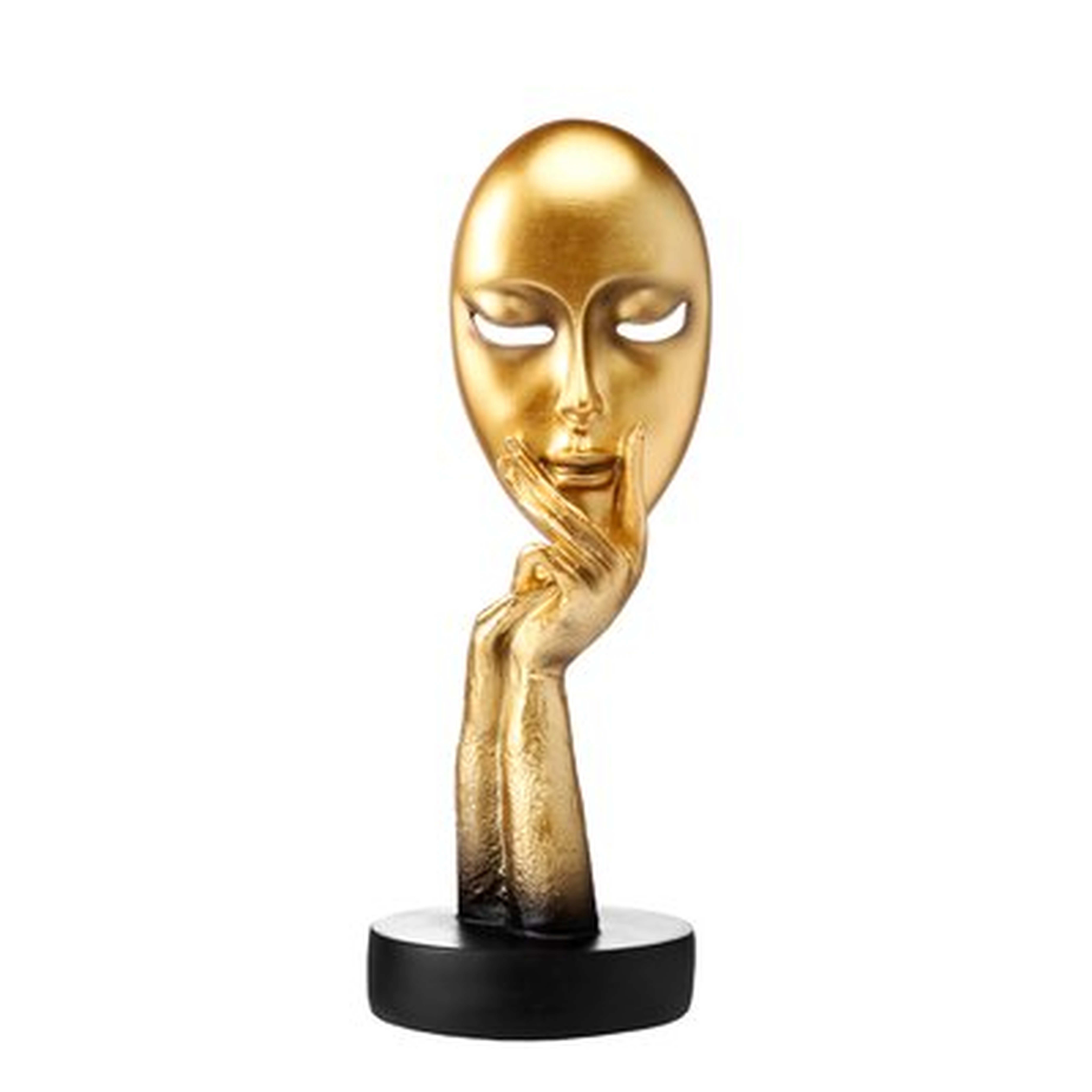 Creative And Abstract Woman Face Statues Thinking Lady Sculpture Living Room Home Accessories Bedroom Furniture Crafts(Gold) - Wayfair