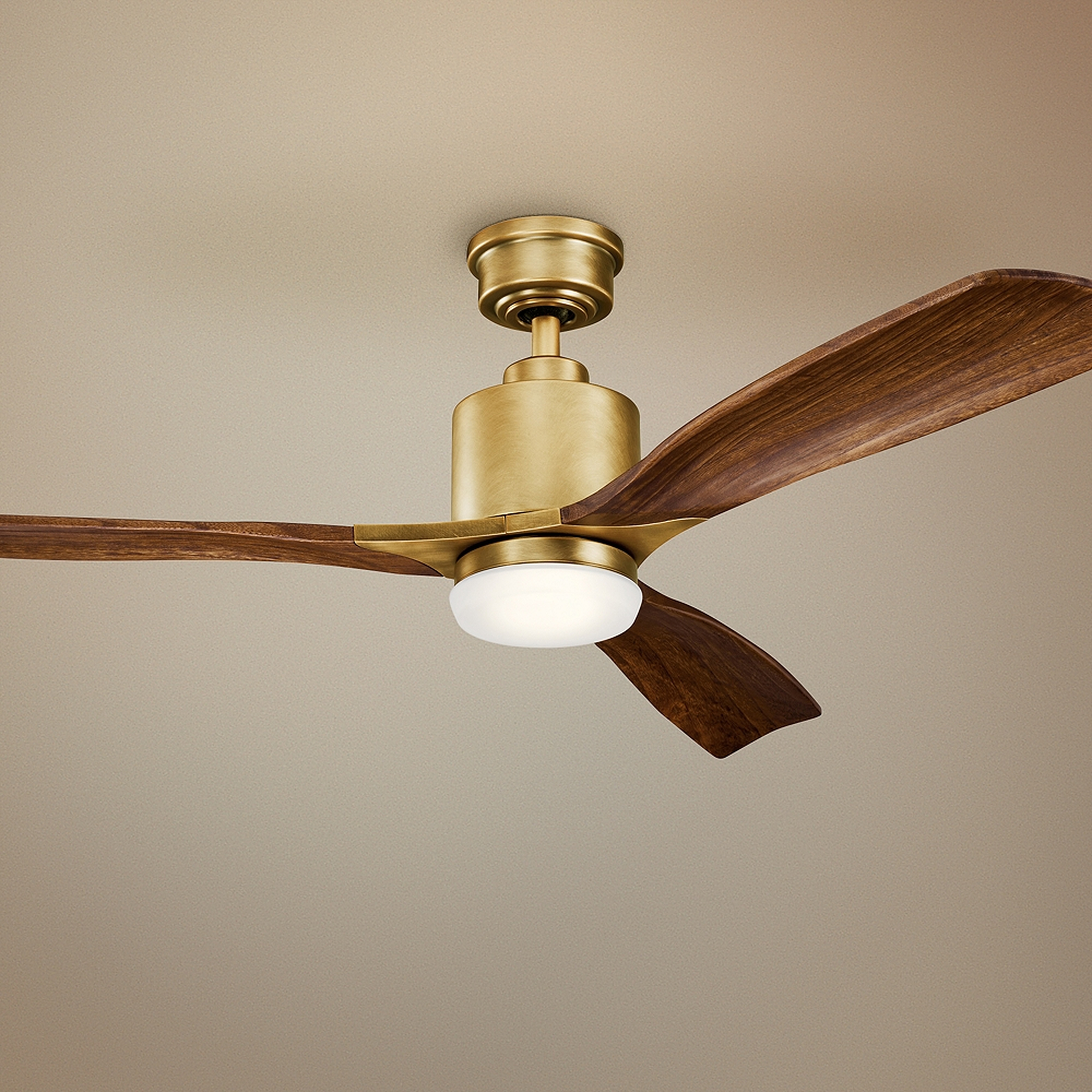 52" Kichler Ridley II Natural Brass LED Ceiling Fan - Style # 66W63 - Lamps Plus