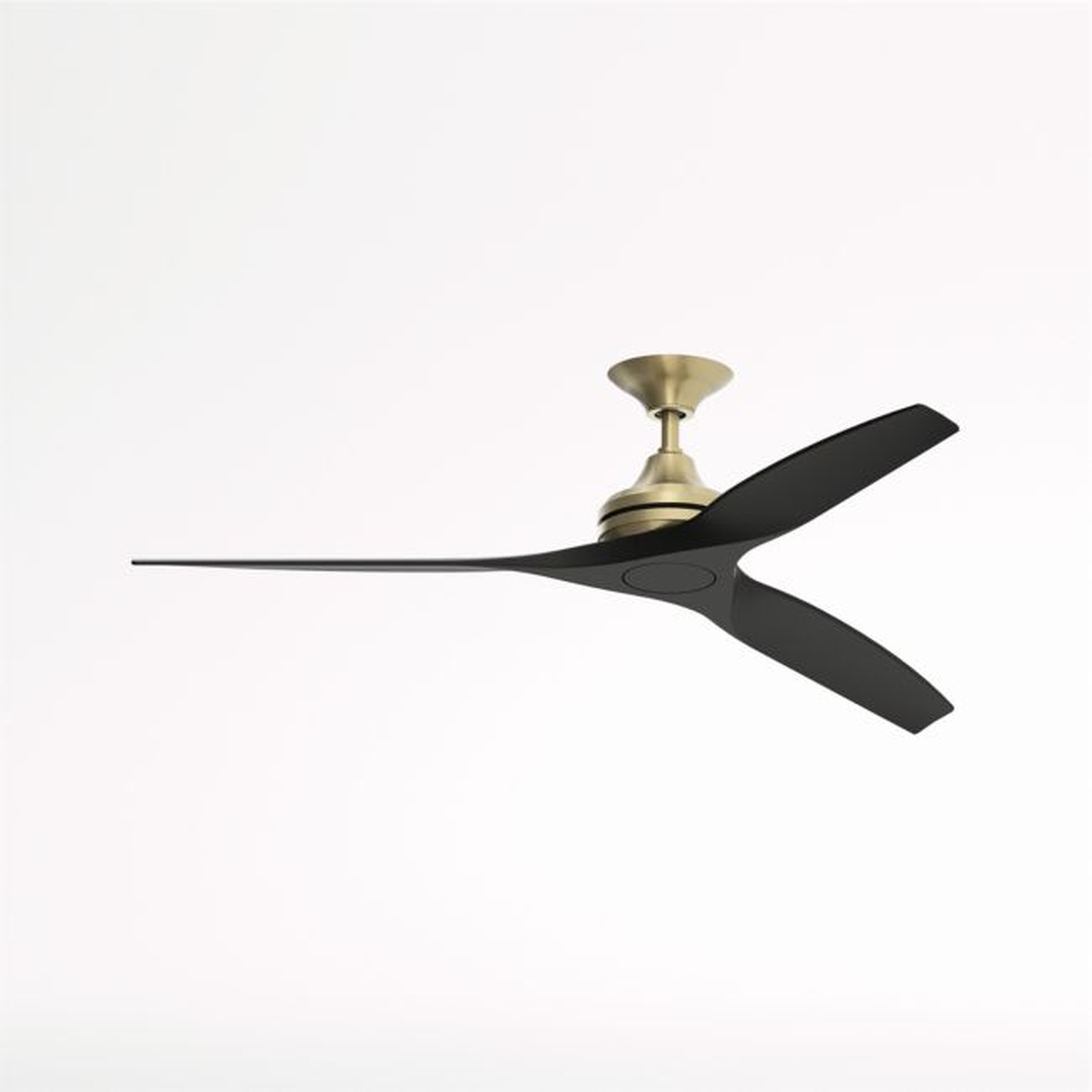 Fanimation Spitfire 60" Brushed Brass/Black Indoor/Outdoor Ceiling Fan - Crate and Barrel