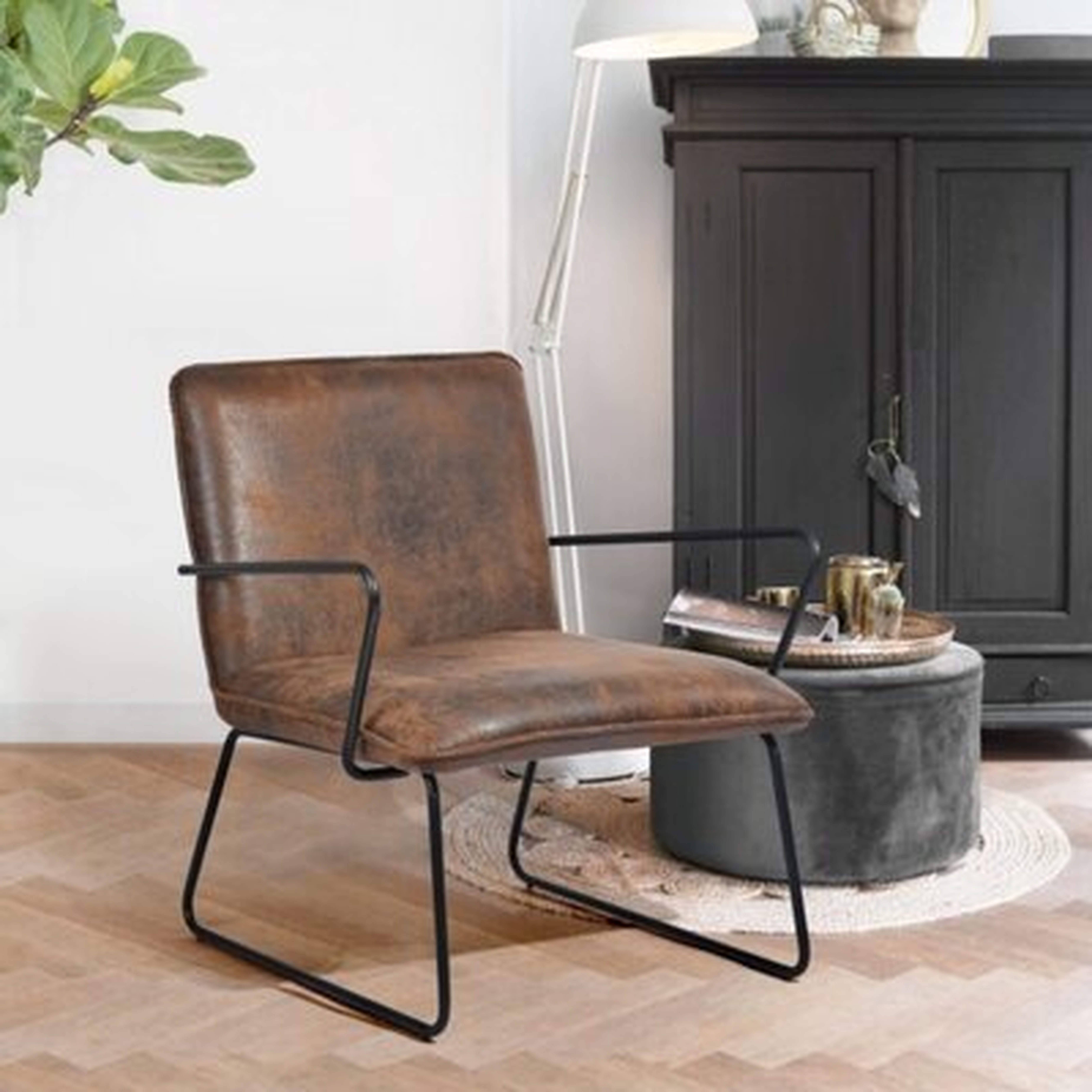Faux Leather Wide Armchair - Wayfair