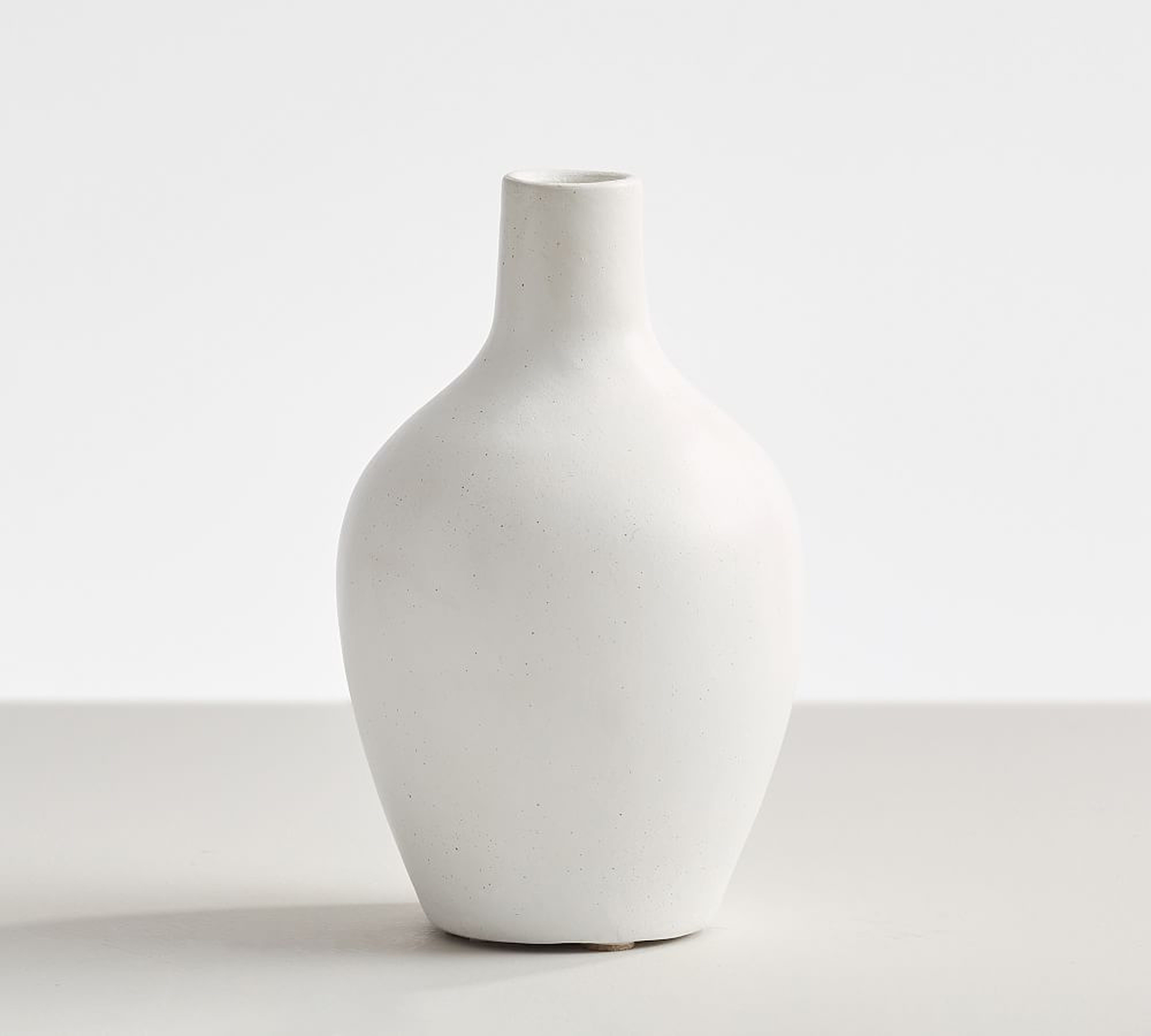 Studio Vase Collection, Small Bottle, White - Pottery Barn