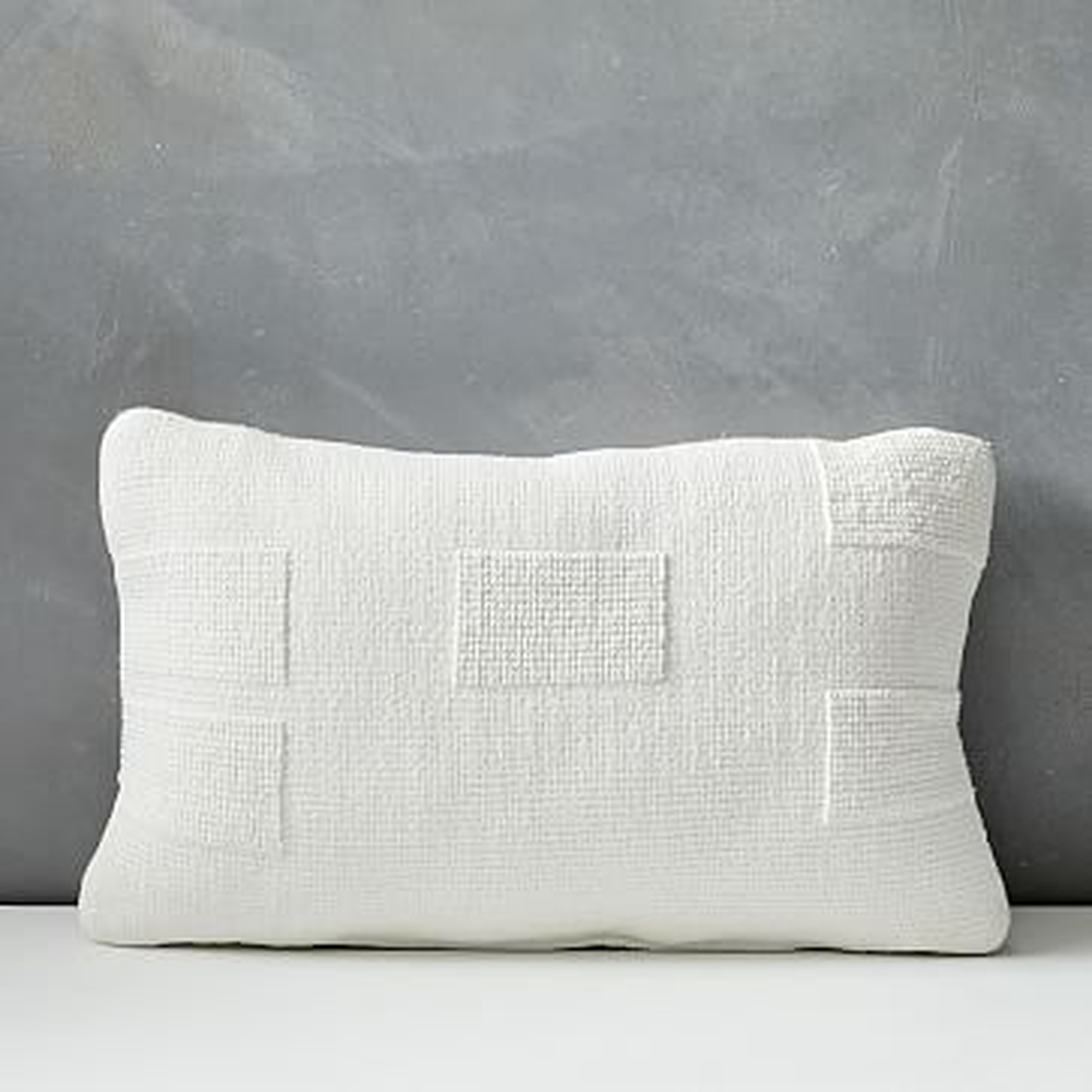 Outdoor Tufted Pillow, 12"x21", White - West Elm