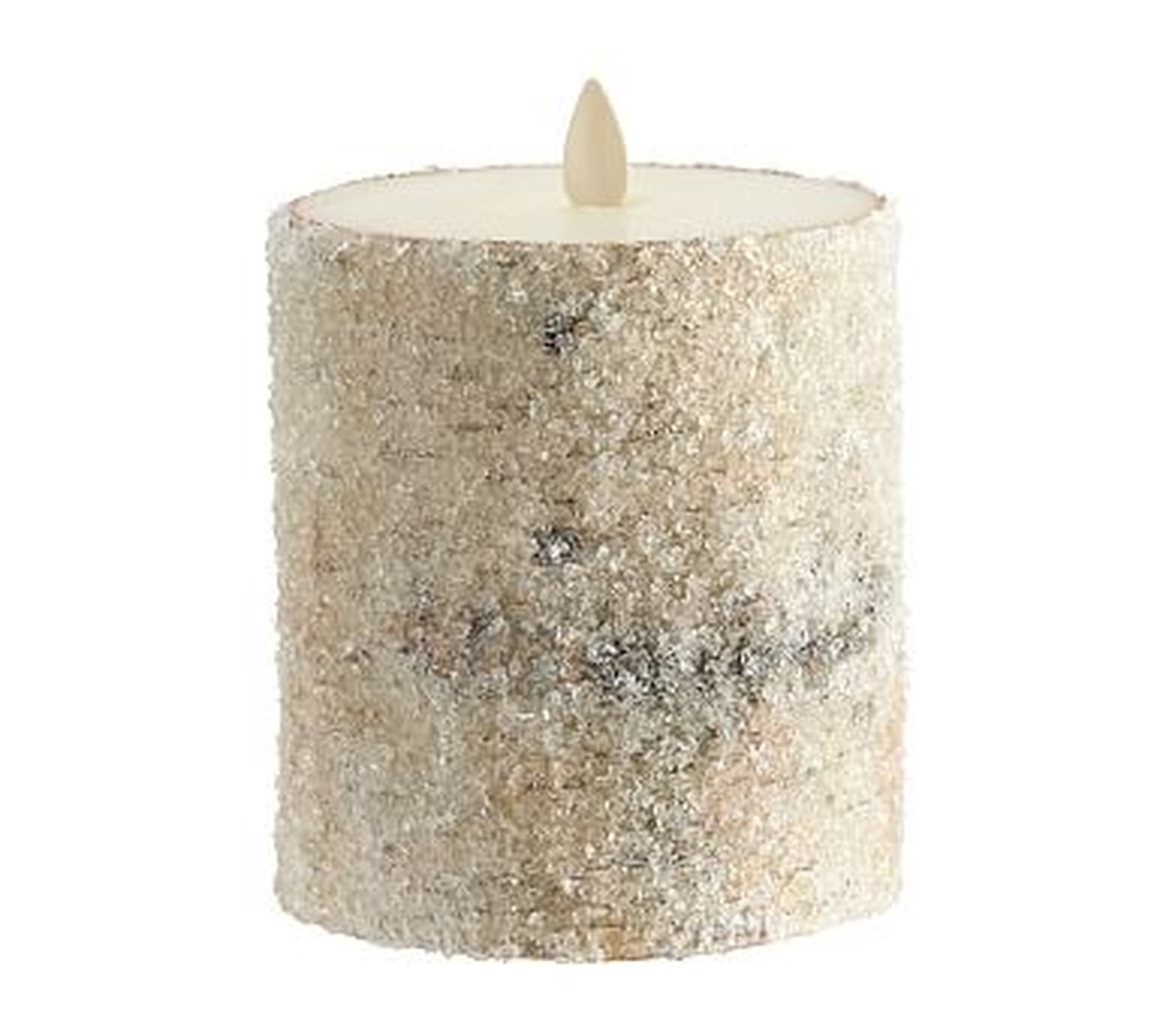 Premium Flicker Flameless Wax Candle, Sugared Birch, 4x4.5" - Pottery Barn