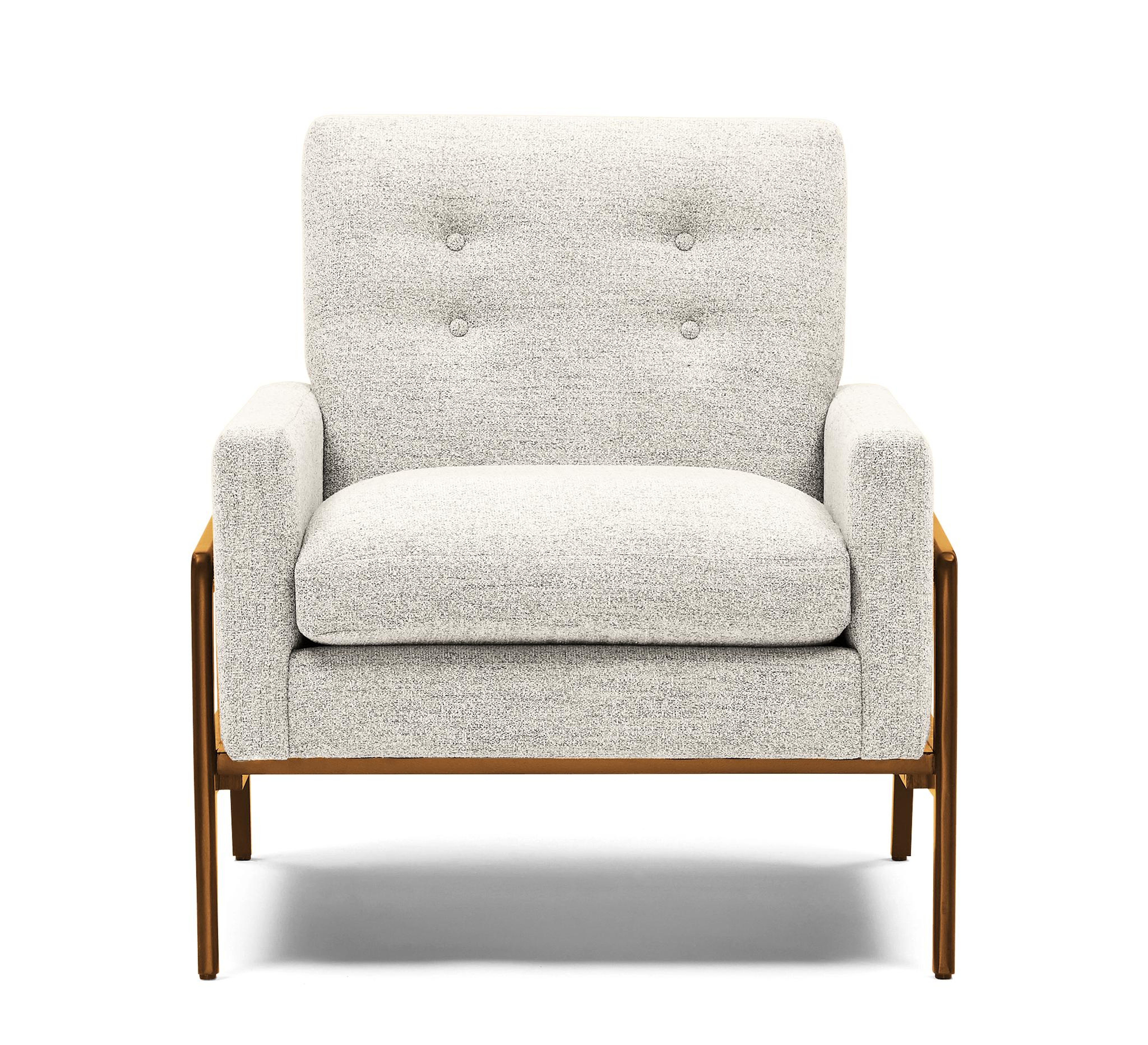 White Clyde Mid Century Modern Chair - Tussah Snow - Mocha - Joybird