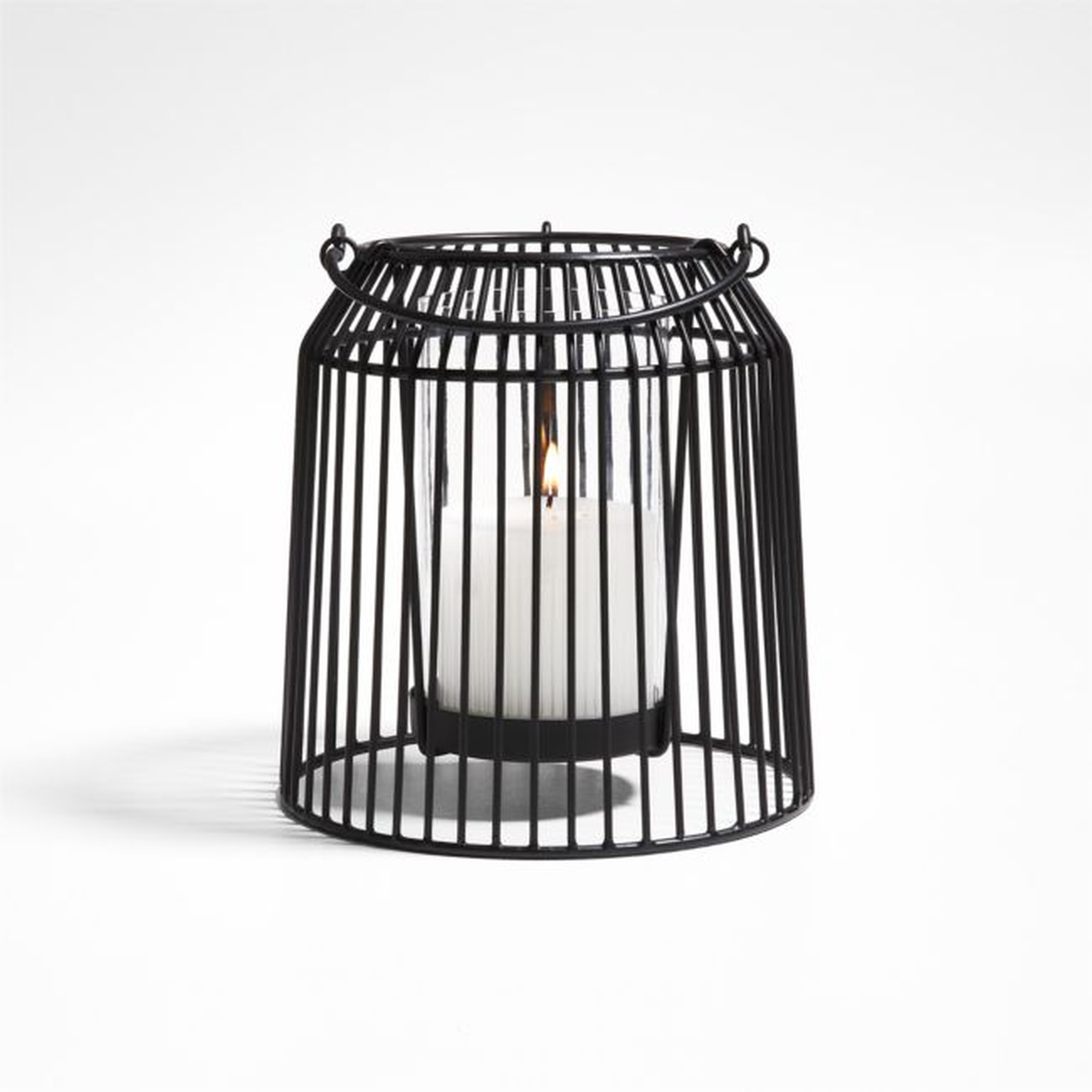 Austell Small Black Metal Outdoor Lantern 8" - Crate and Barrel