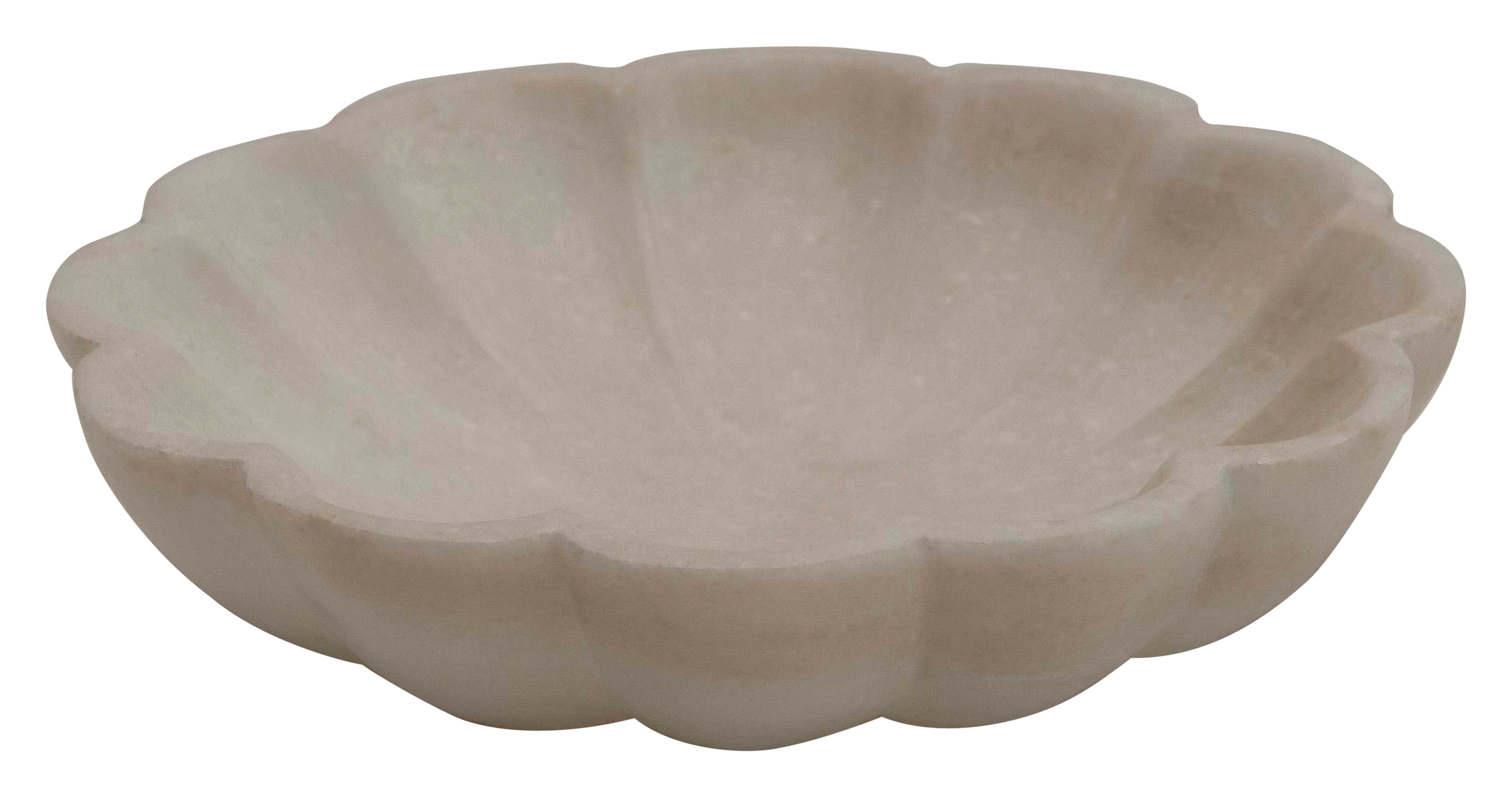 Carved Marble Flower Shape Dish - Creative Co-Op