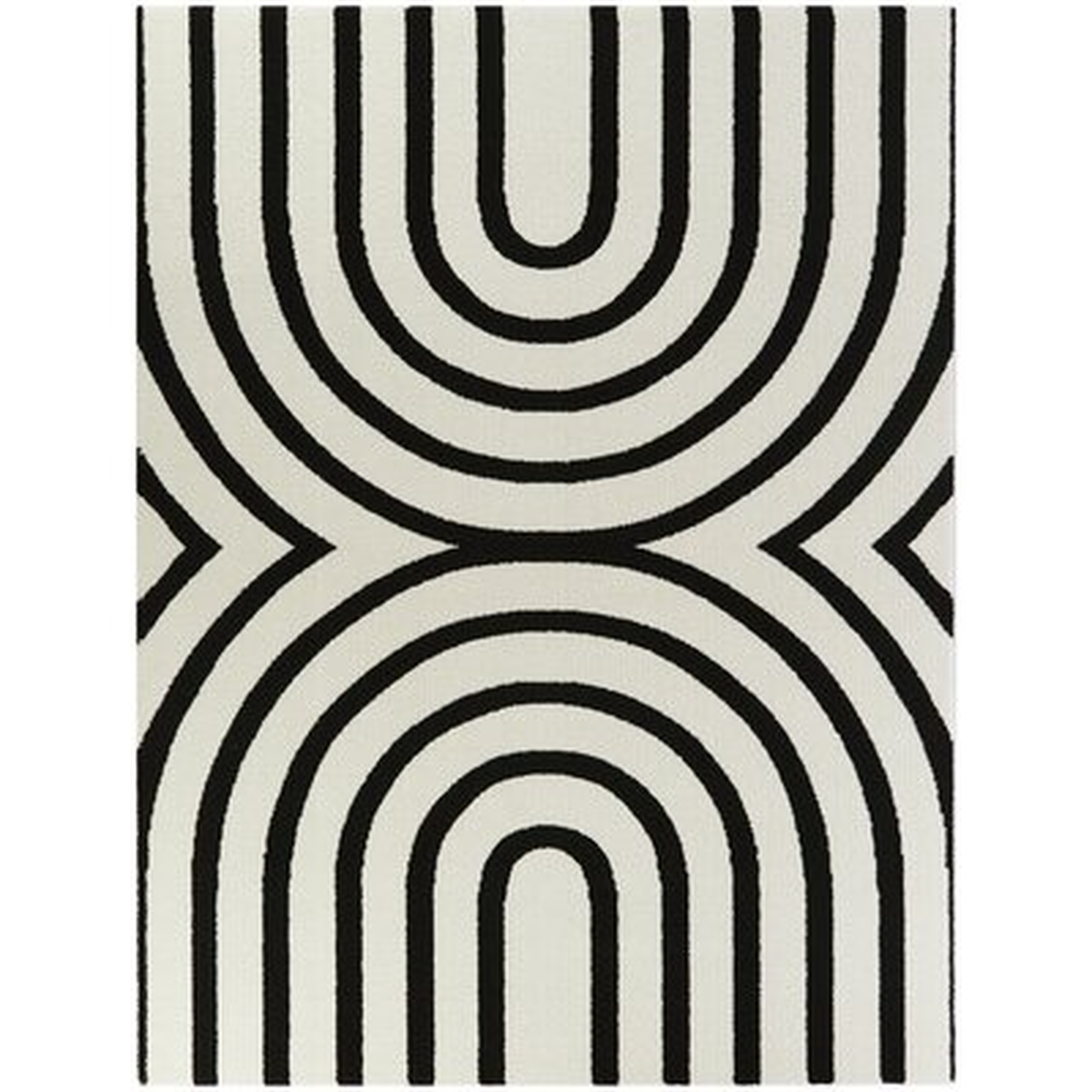 Papke Geometric Black/Beige Area Rug - Wayfair