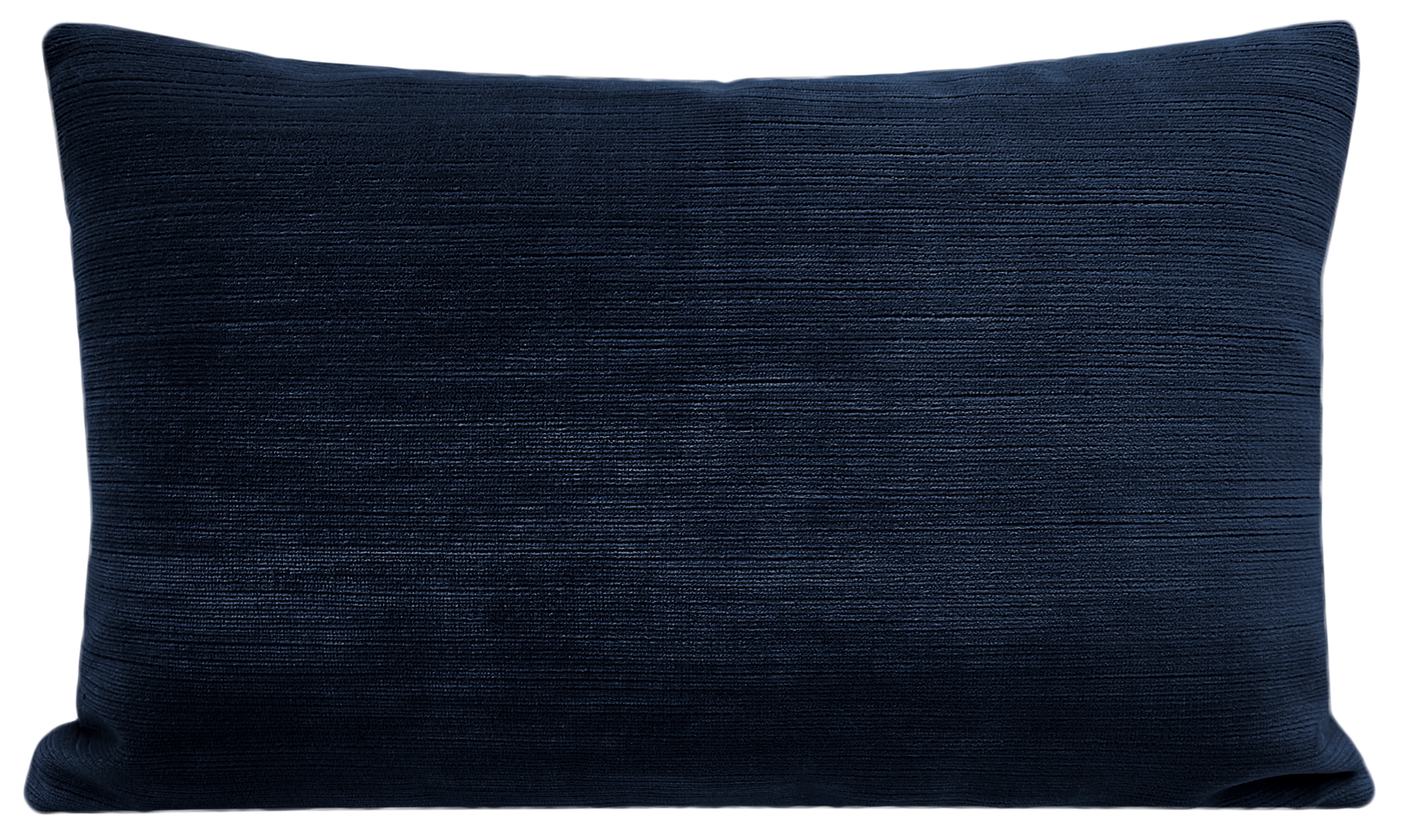 The Little Lumbar Strie Velvet Pillow Cover, Navy Blue, 12" x 18" - Little Design Company