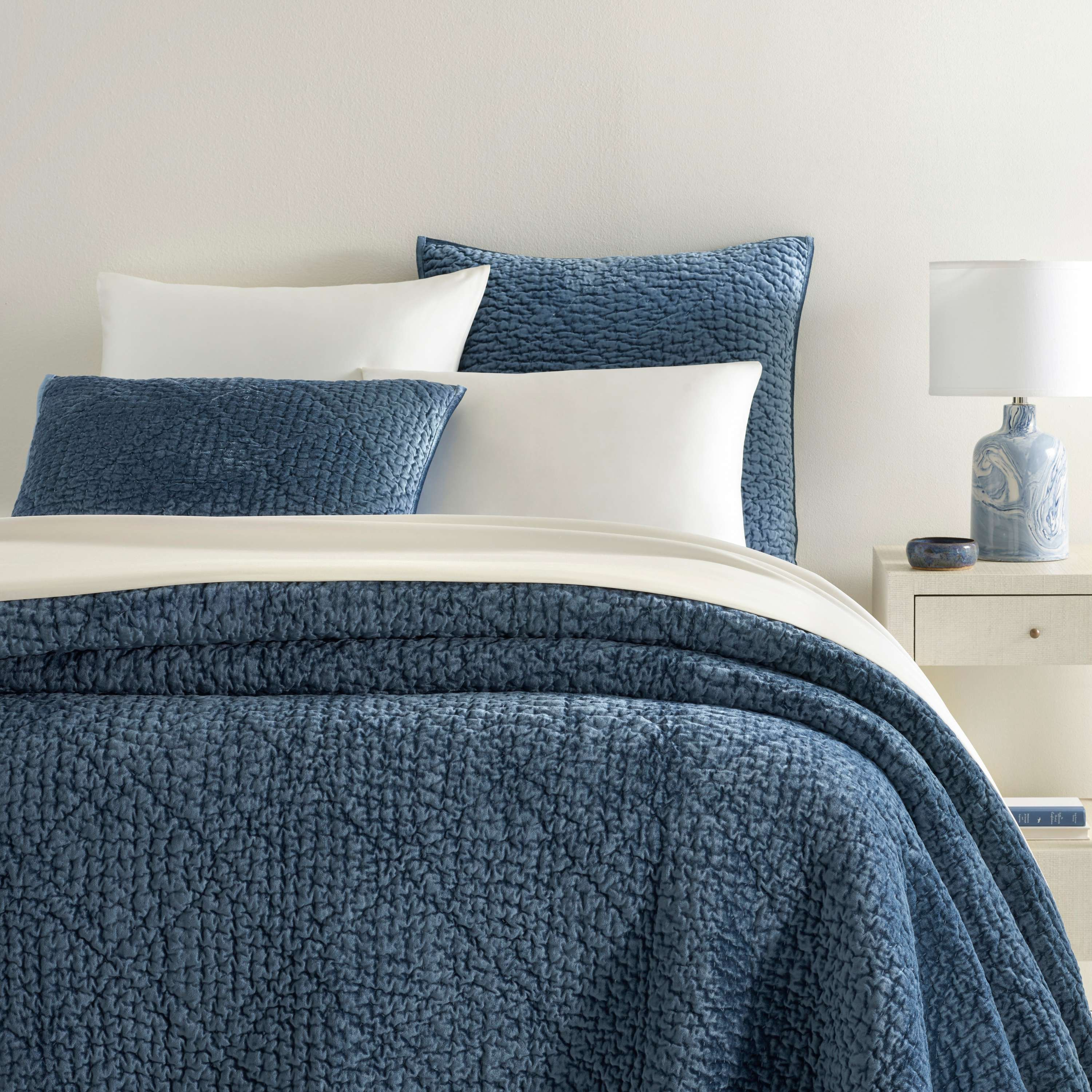 Parisienne Velvet Slate Quilt - Dash and Albert