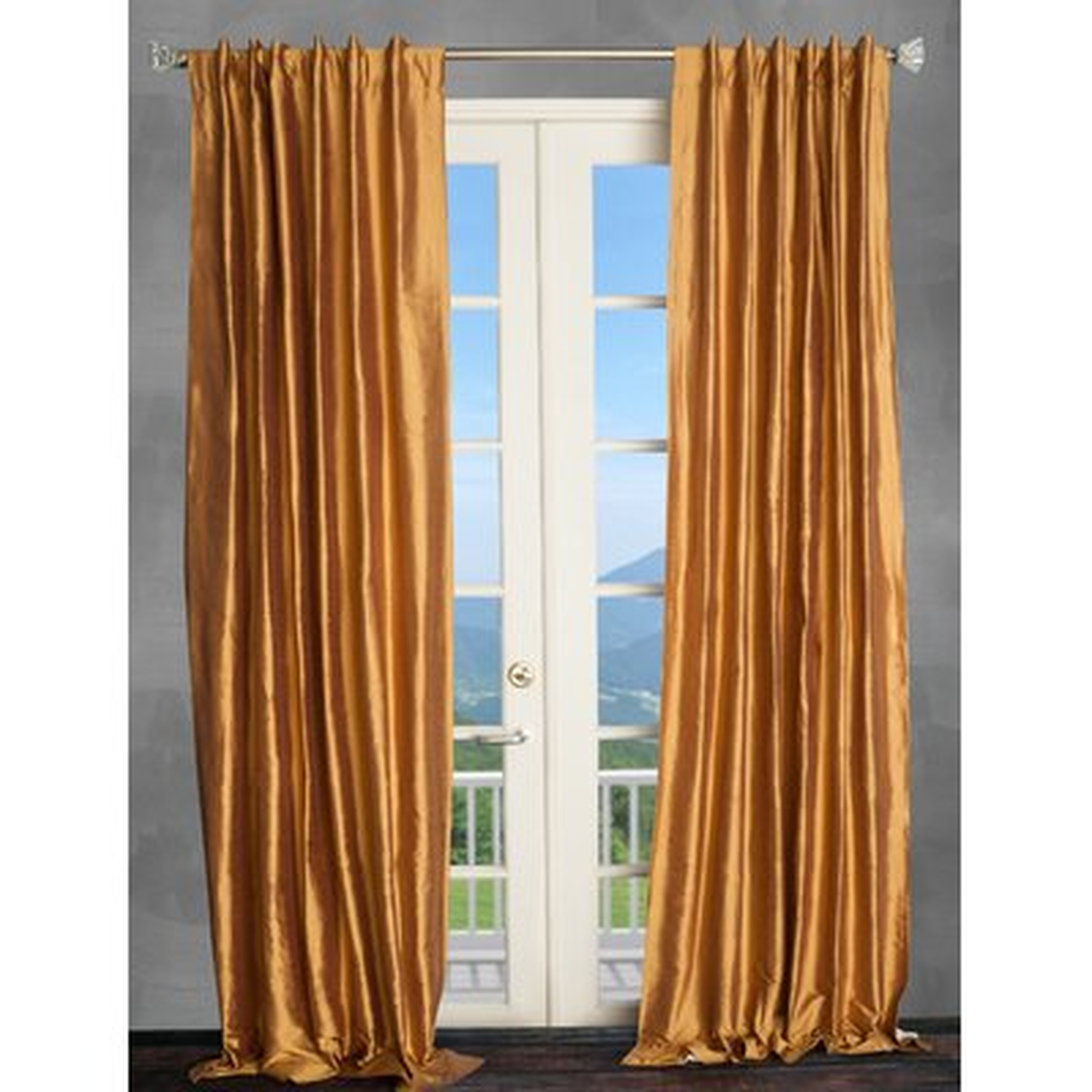 Solid Semi-Sheer Thermal Rod pocket Single Curtain Panel - Wayfair