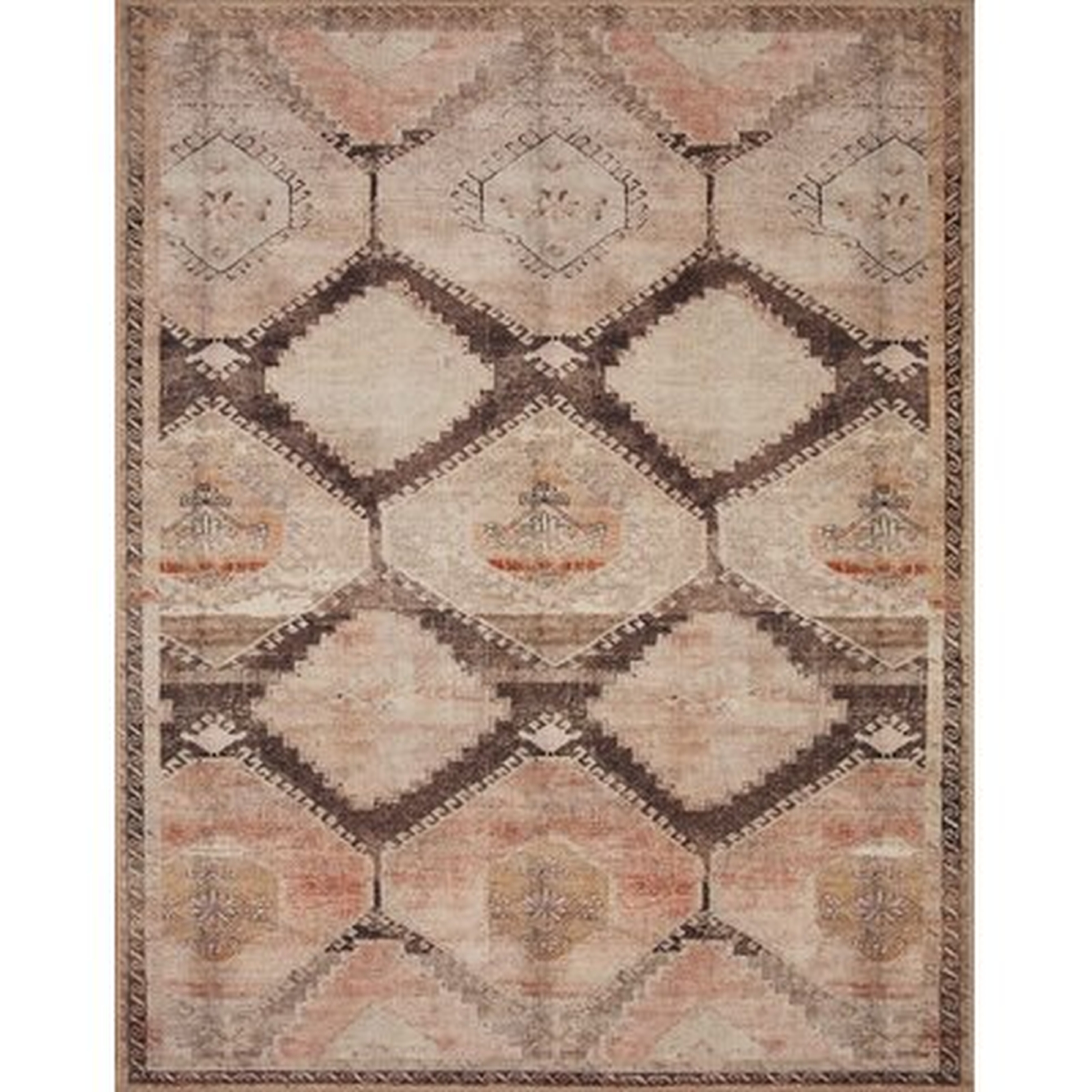 Faro Geometric Pink/Brown Area Rug - Wayfair