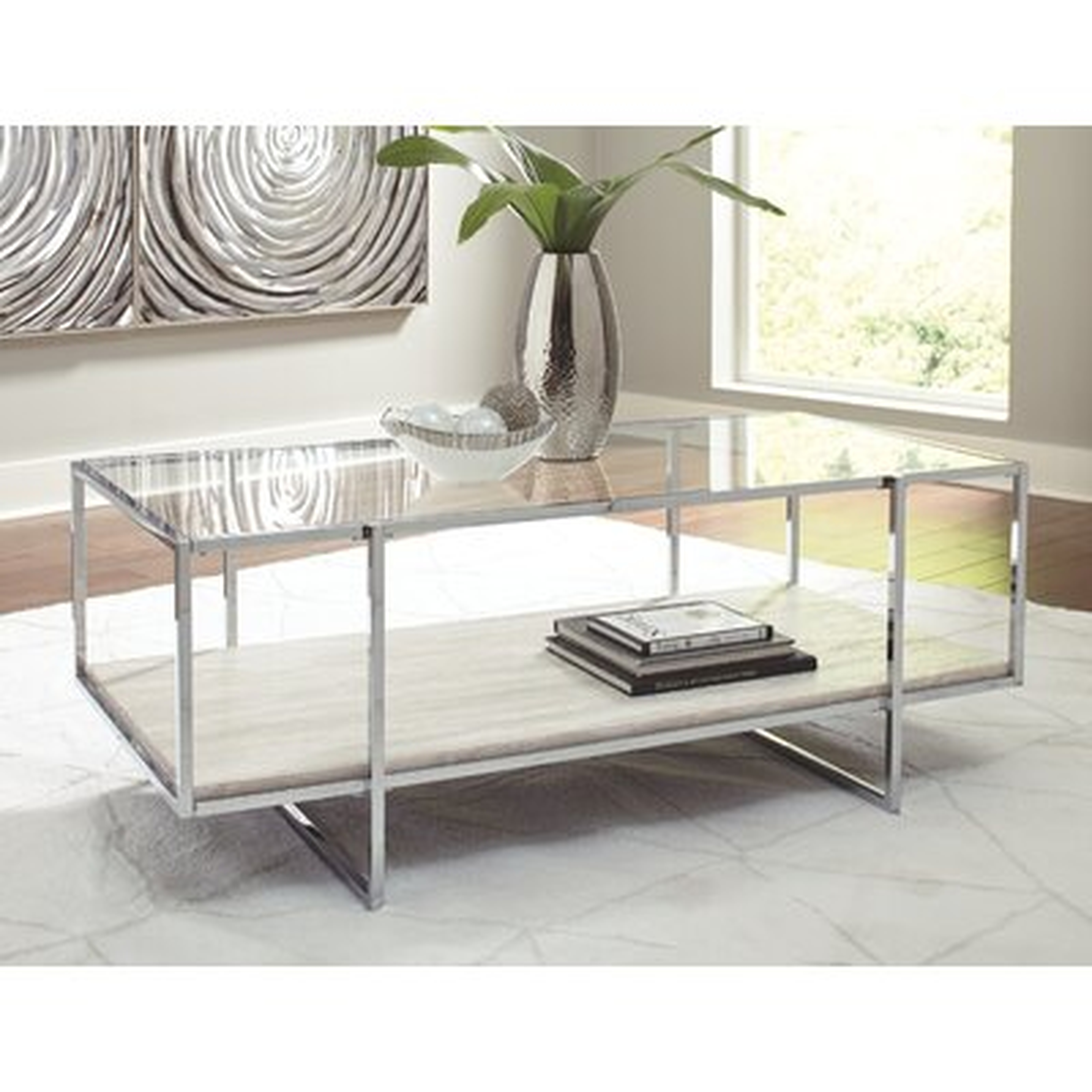 Hyattsville Floor Shelf Coffee Table with Storage - Wayfair