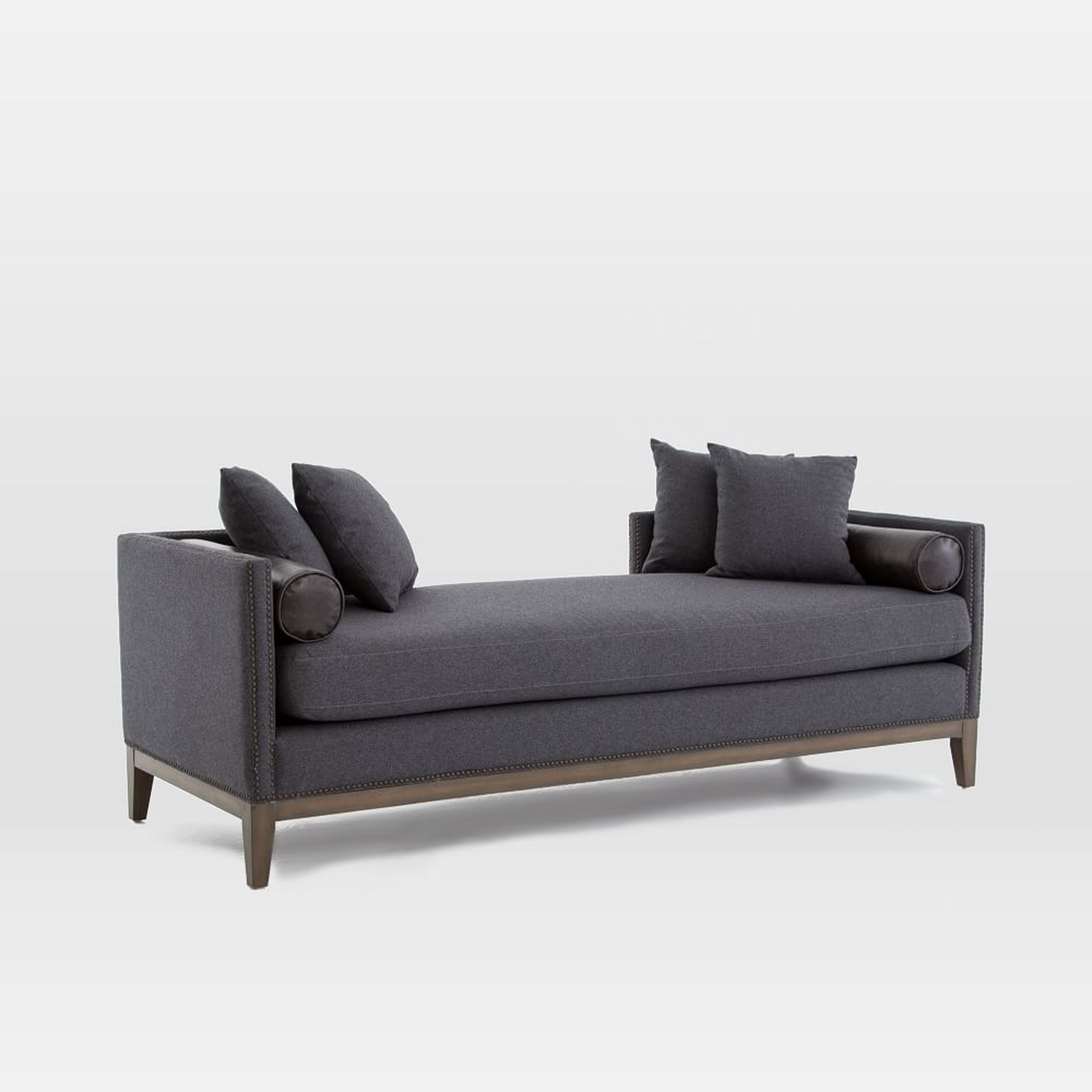 Upholstered Nailhead Double Chaise - West Elm