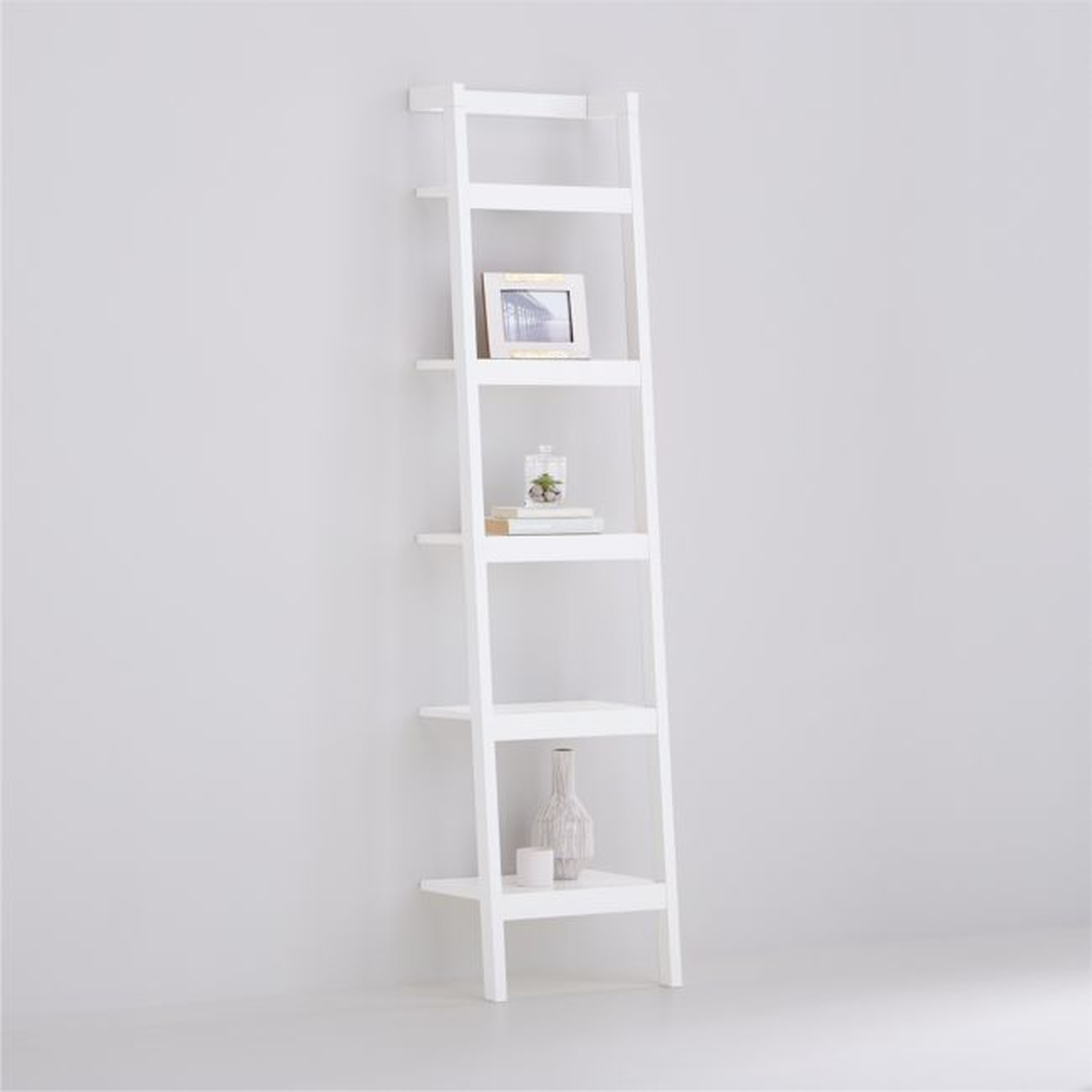Sawyer White Leaning 18" Bookcase - Crate and Barrel