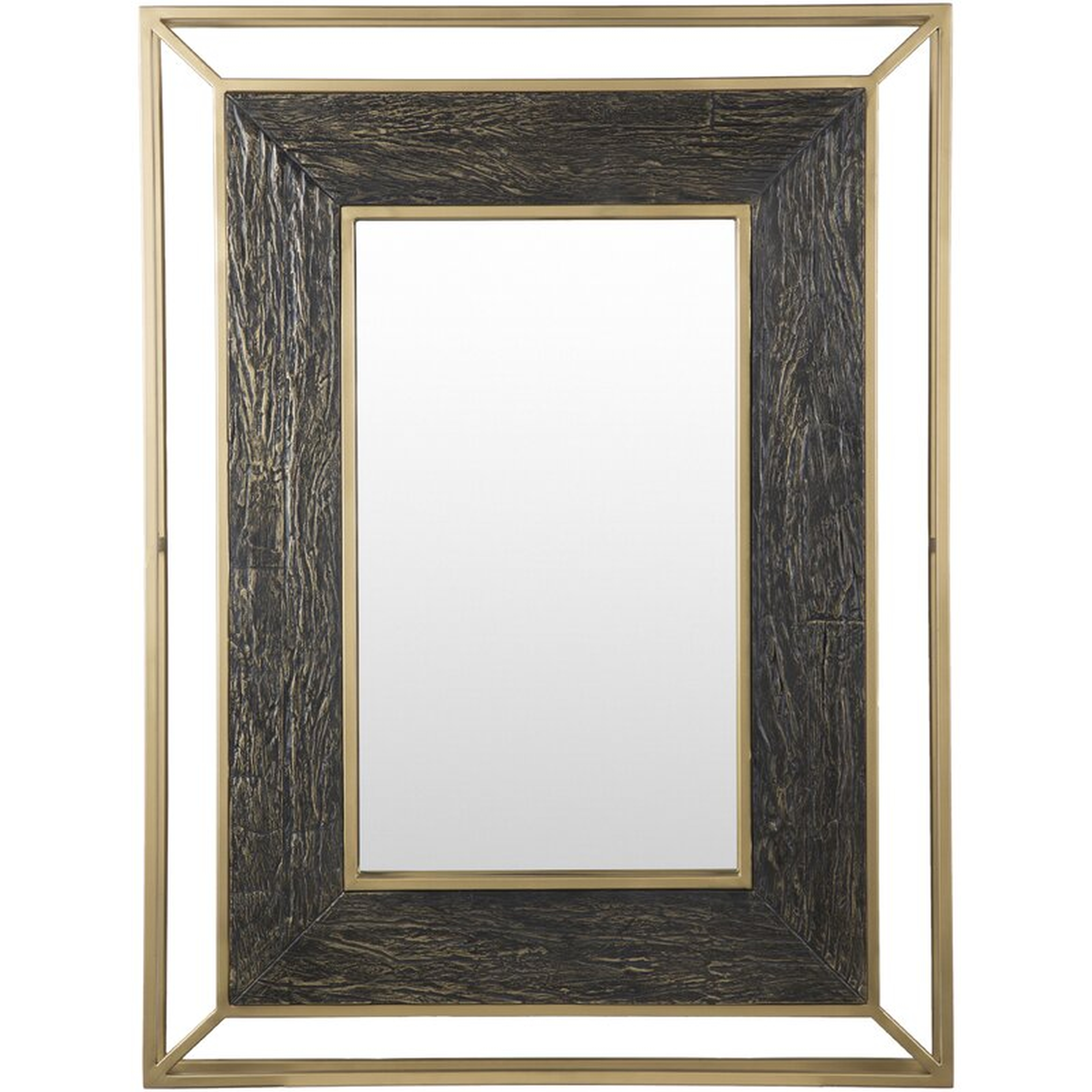 Allure Modern Black, Gold Mirror Size: 48" x 36", Finish: Black/Gold - Perigold