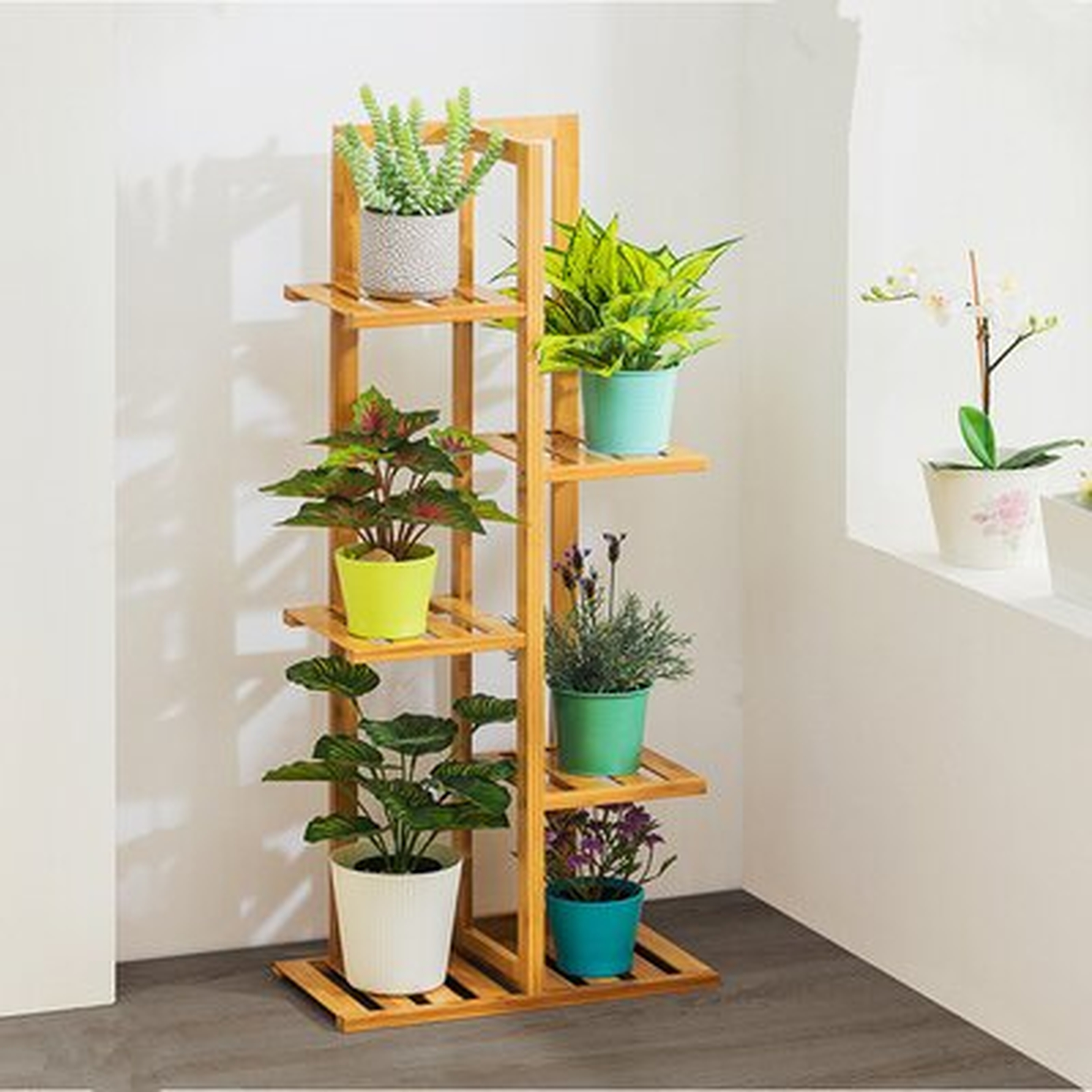 Bamboo Plant Stand Indoor & Outdoor Multiple Flower Pot Holder Shelf Rack - Wayfair