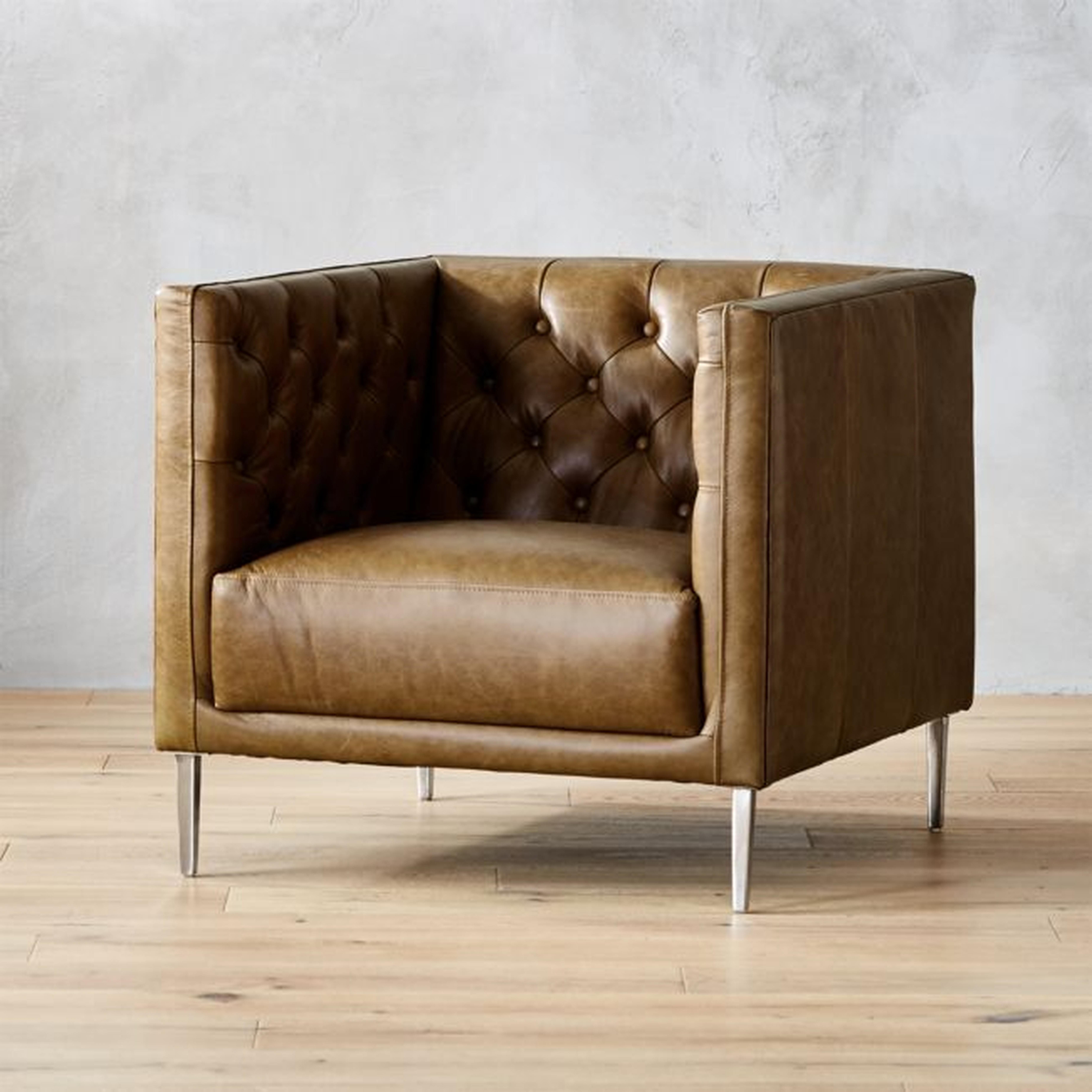 Savile Saddle Leather Tufted Chair - CB2
