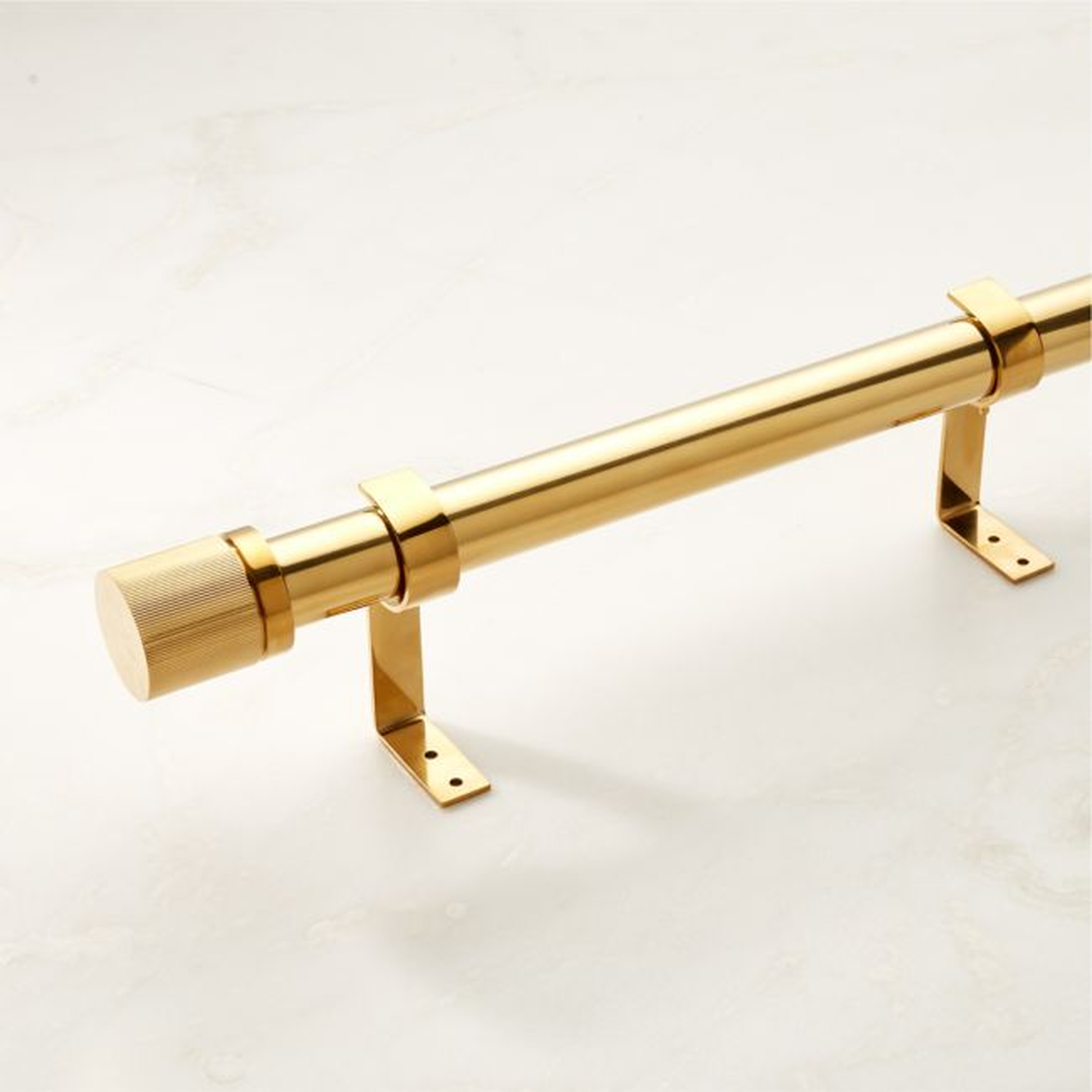 Chase Polished Brass Adjustable Curtain Rod 48''-88" - CB2
