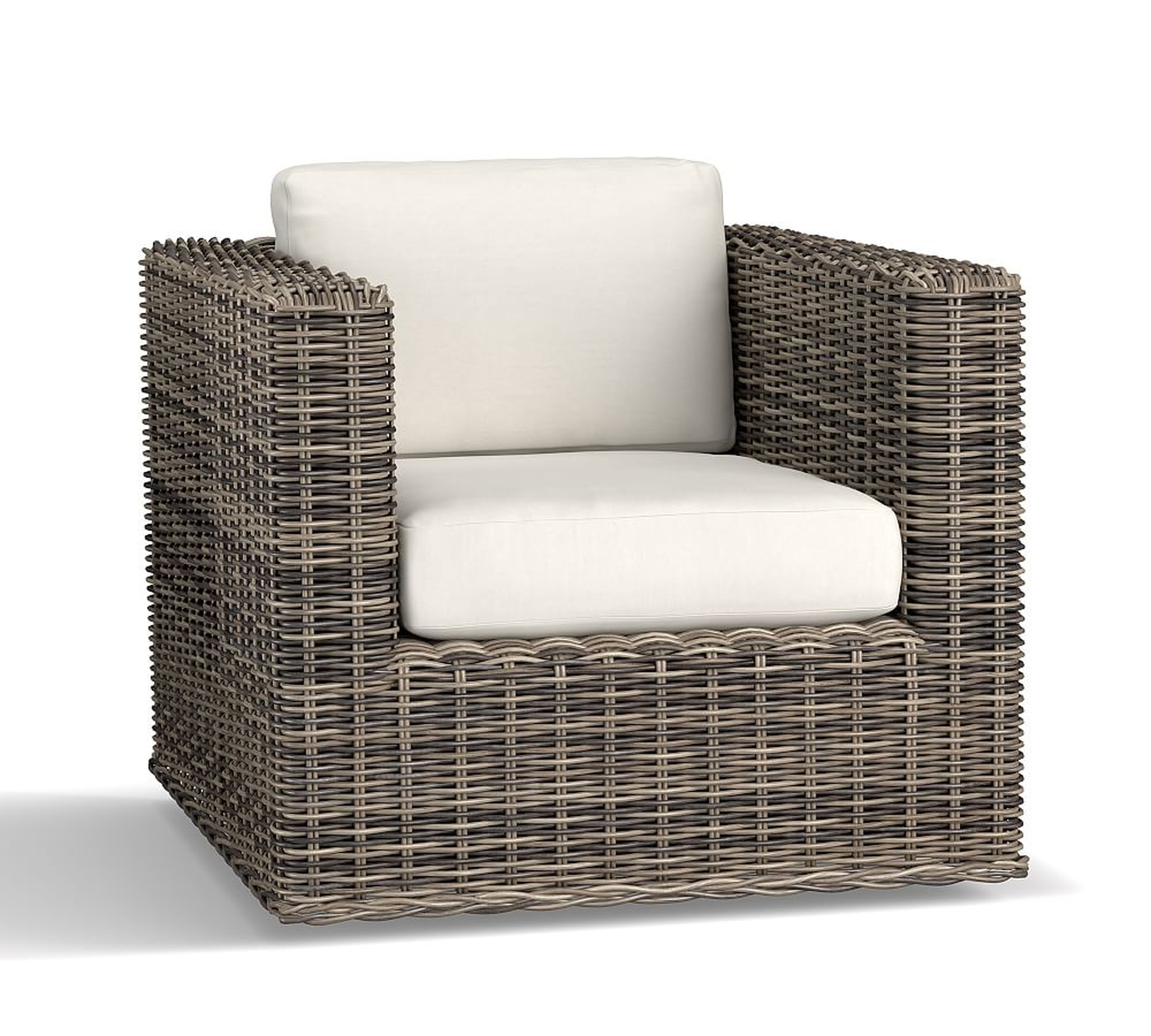 Huntington All-Weather Wicker Square Arm Lounge Chair - Pottery Barn