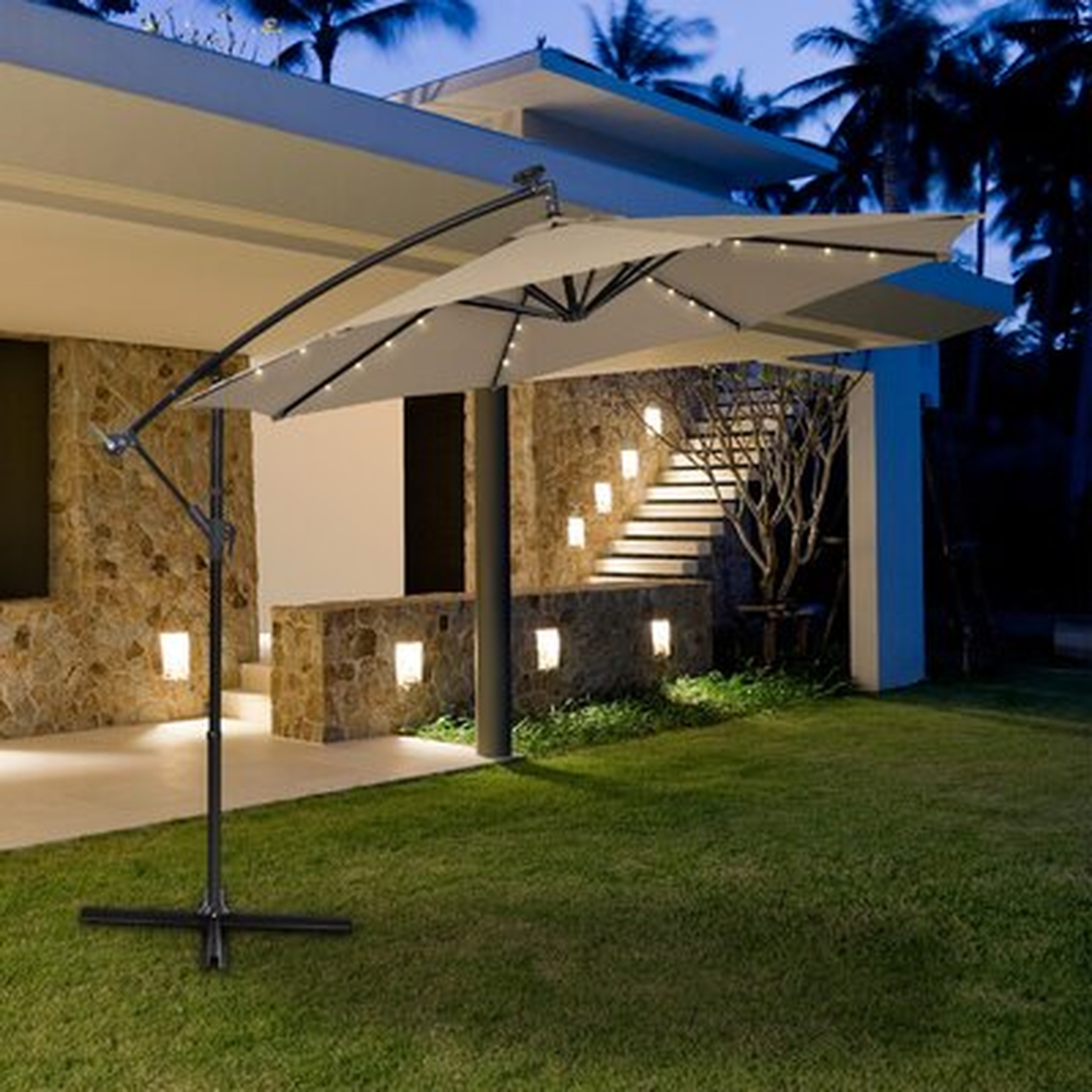 Kaia 10' x 10' Lighted Cantilever Umbrella - Wayfair