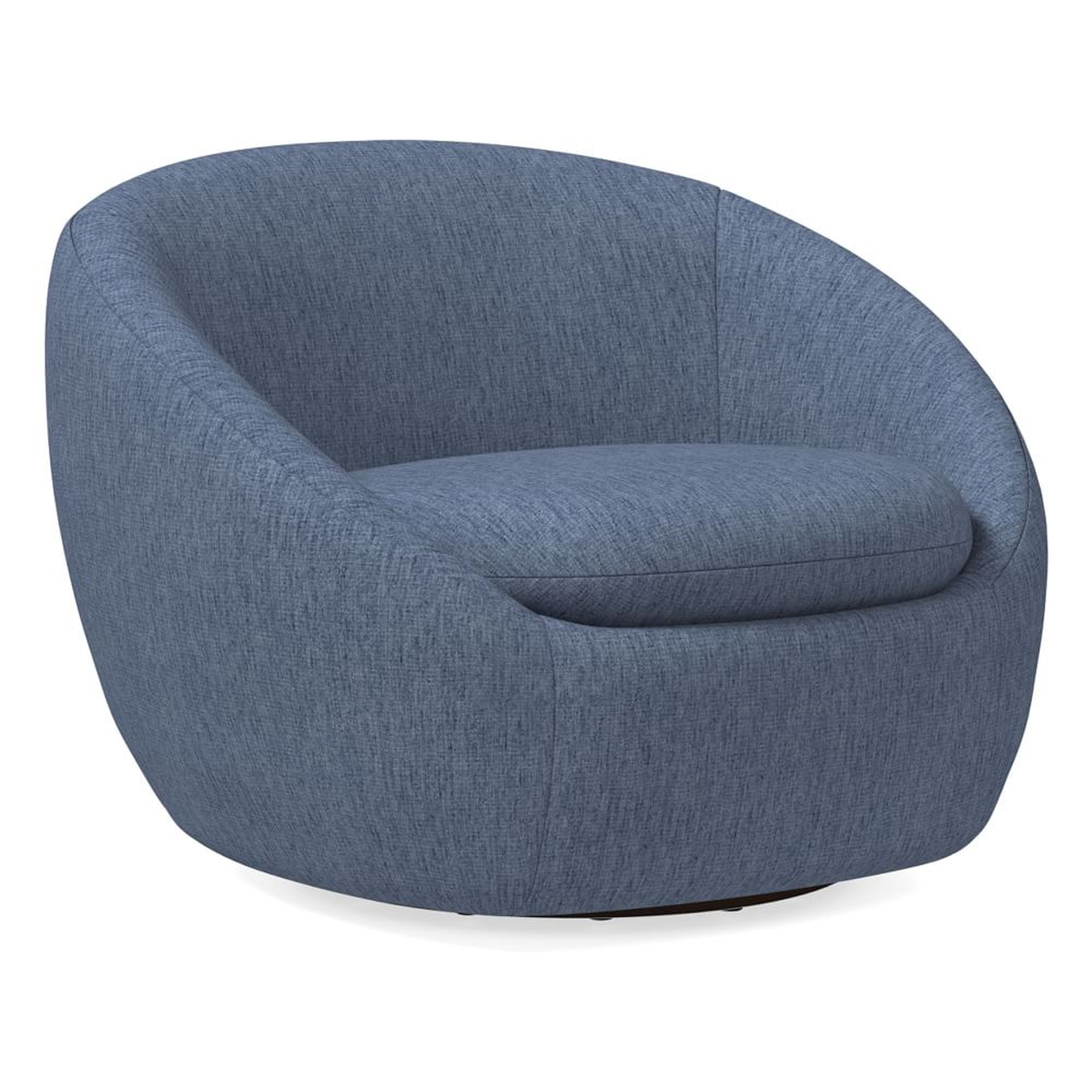 Cozy Chair, Poly, Performance Coastal Linen, Midnight, Concealed Supports - West Elm