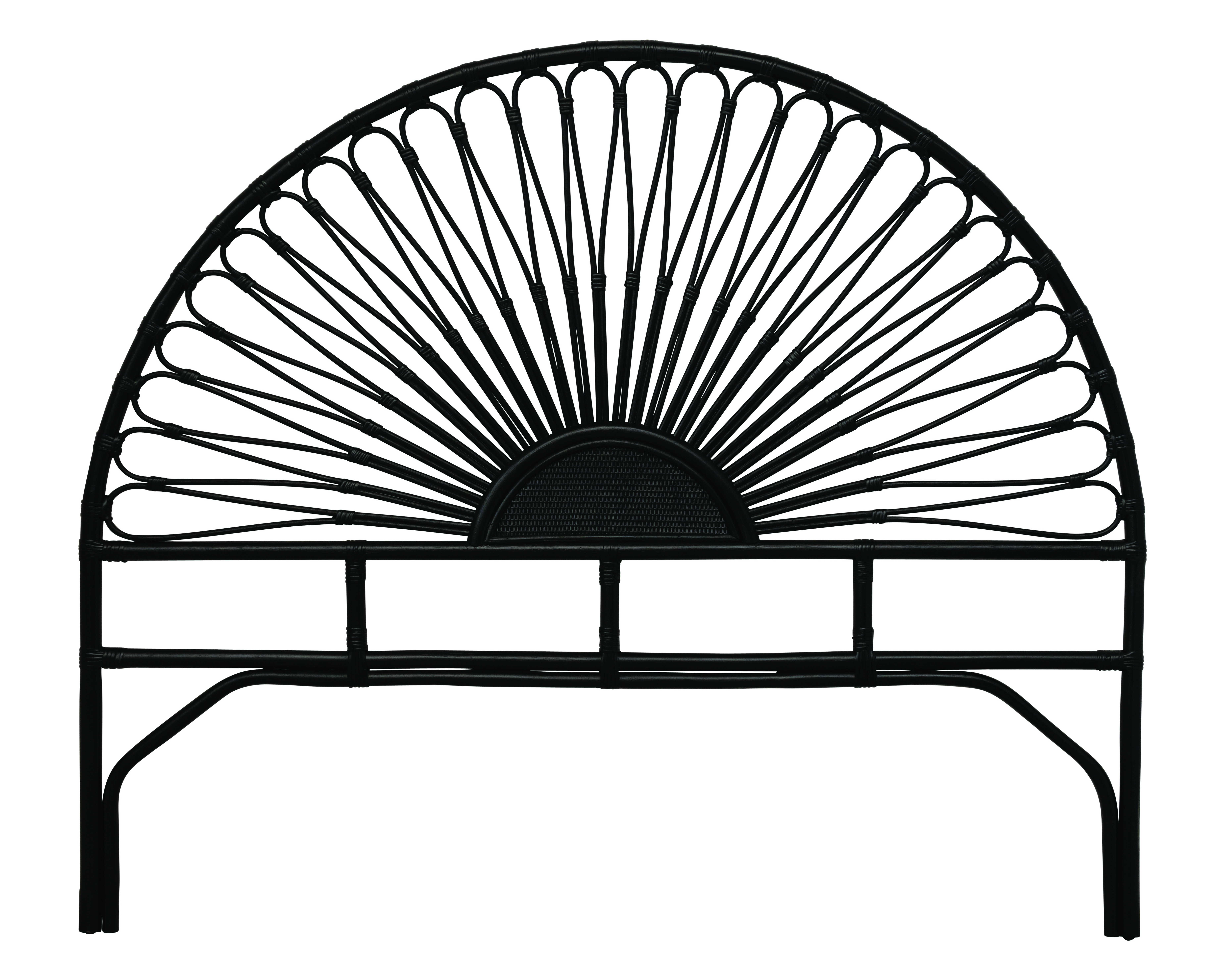 Black Rattan King Size Headboard - Creative Co-Op