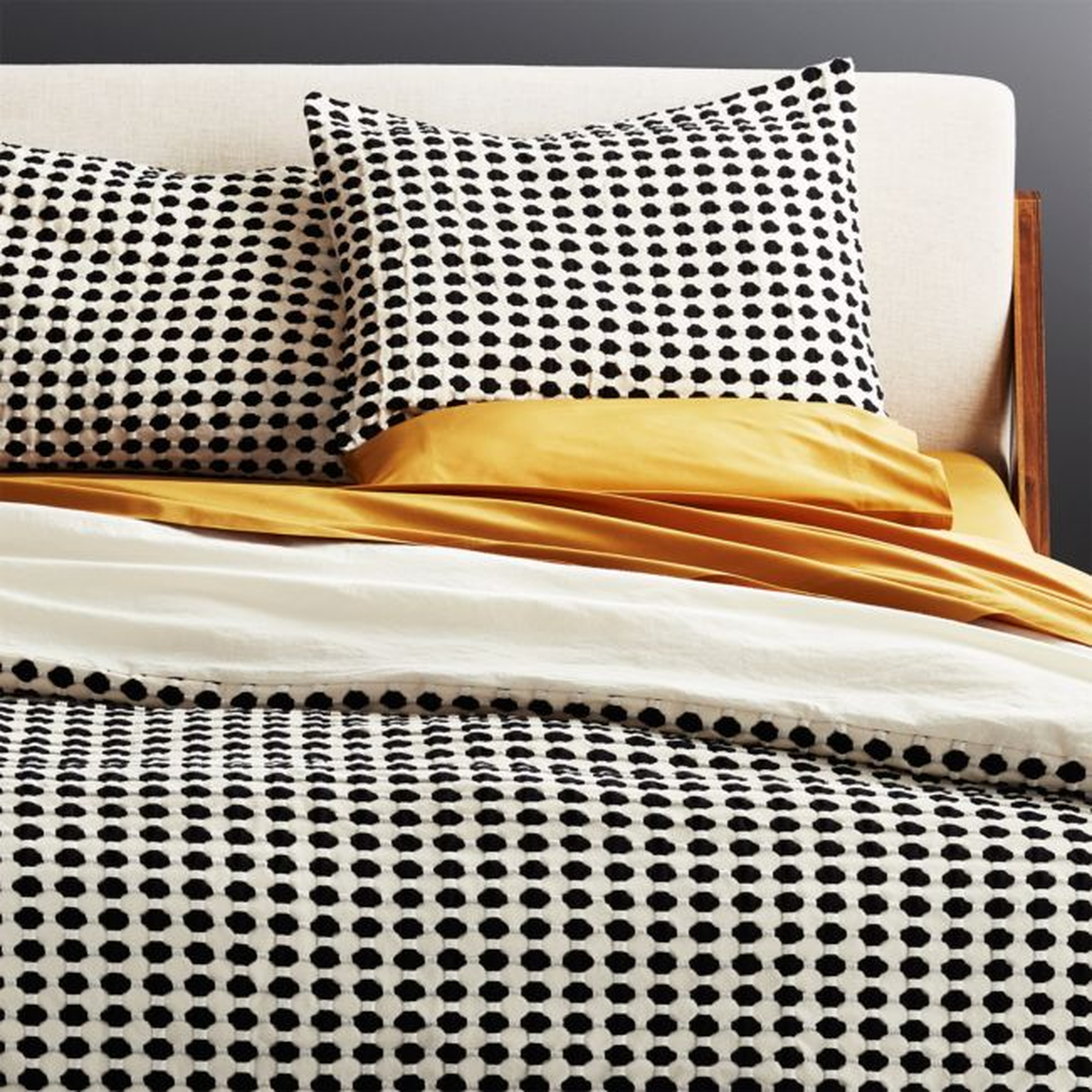 Estela Black and White King Organic Cotton Duvet Cover - CB2