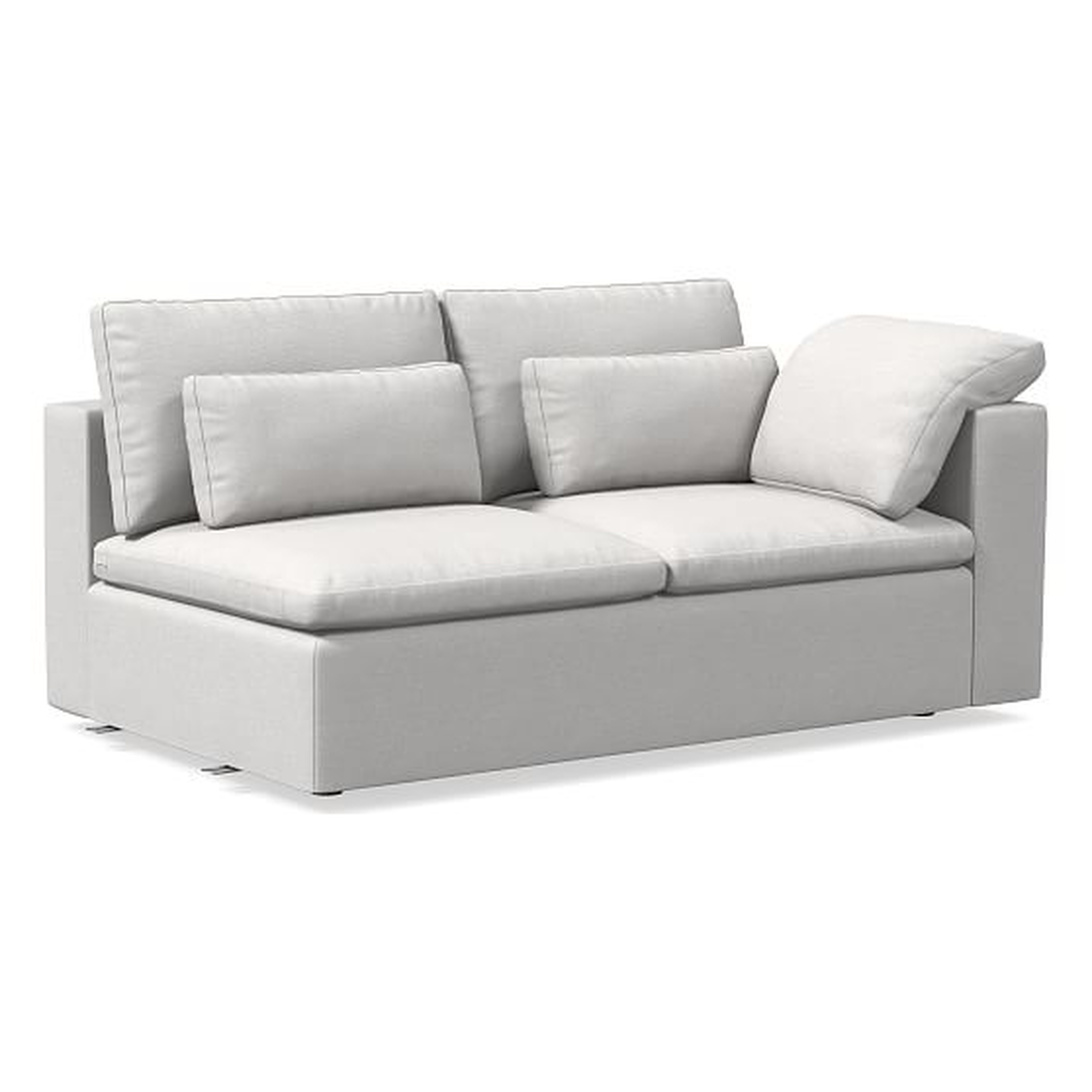Harmony Modular Right Arm Sofa, Down, Eco Weave, Oyster, Concealed Supports - West Elm