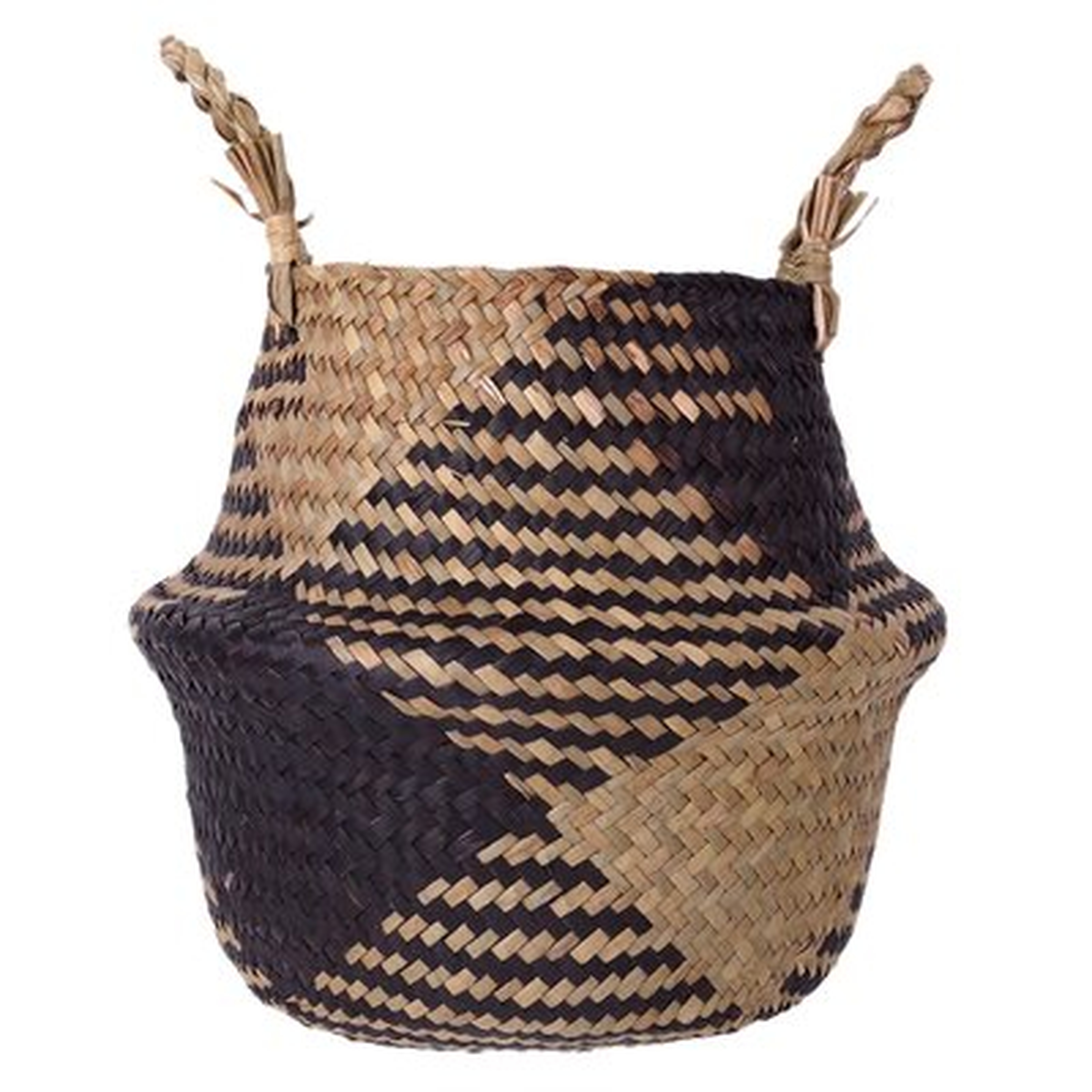 Handmade Folding Wicker Grass Weaving Basket Black Diamond Pattern For Storing Cosmetics Dirty Clothes Fashion Flowerpot - Wayfair
