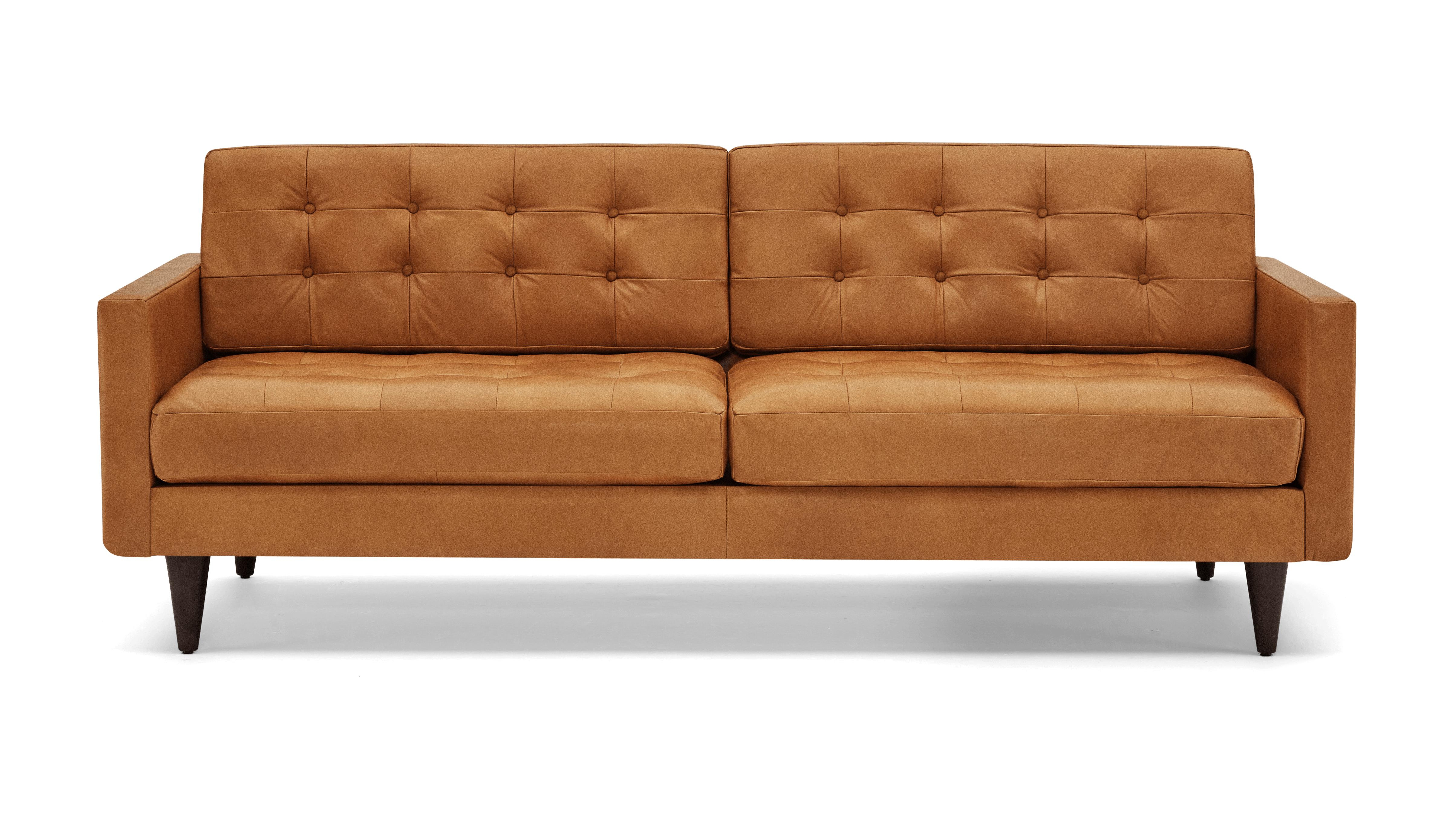 Brown Eliot Mid Century Modern Leather Sofa - Santiago Camel - Mocha - Joybird
