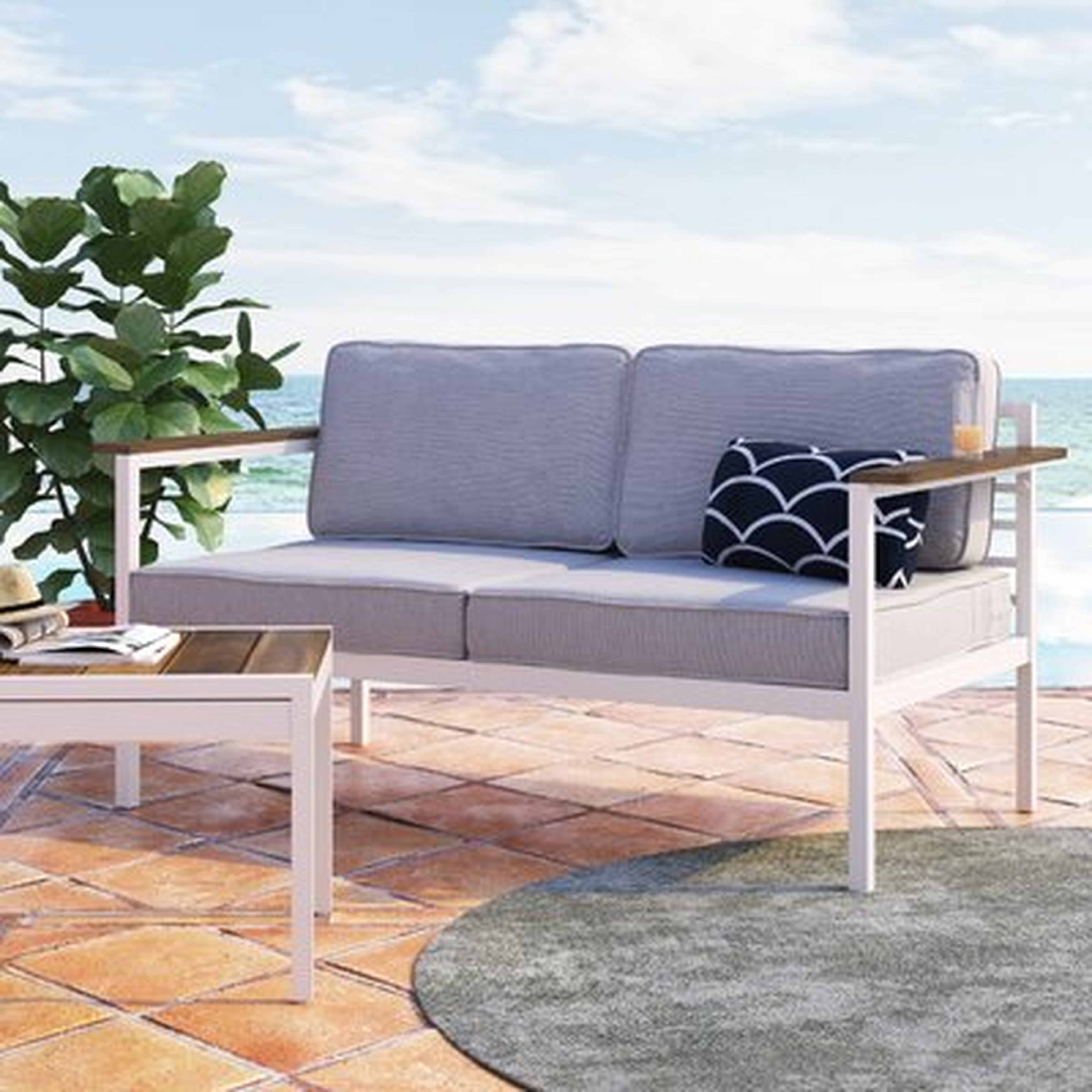 Pablo 60.2" Wide Outdoor Loveseat with Cushions - Wayfair