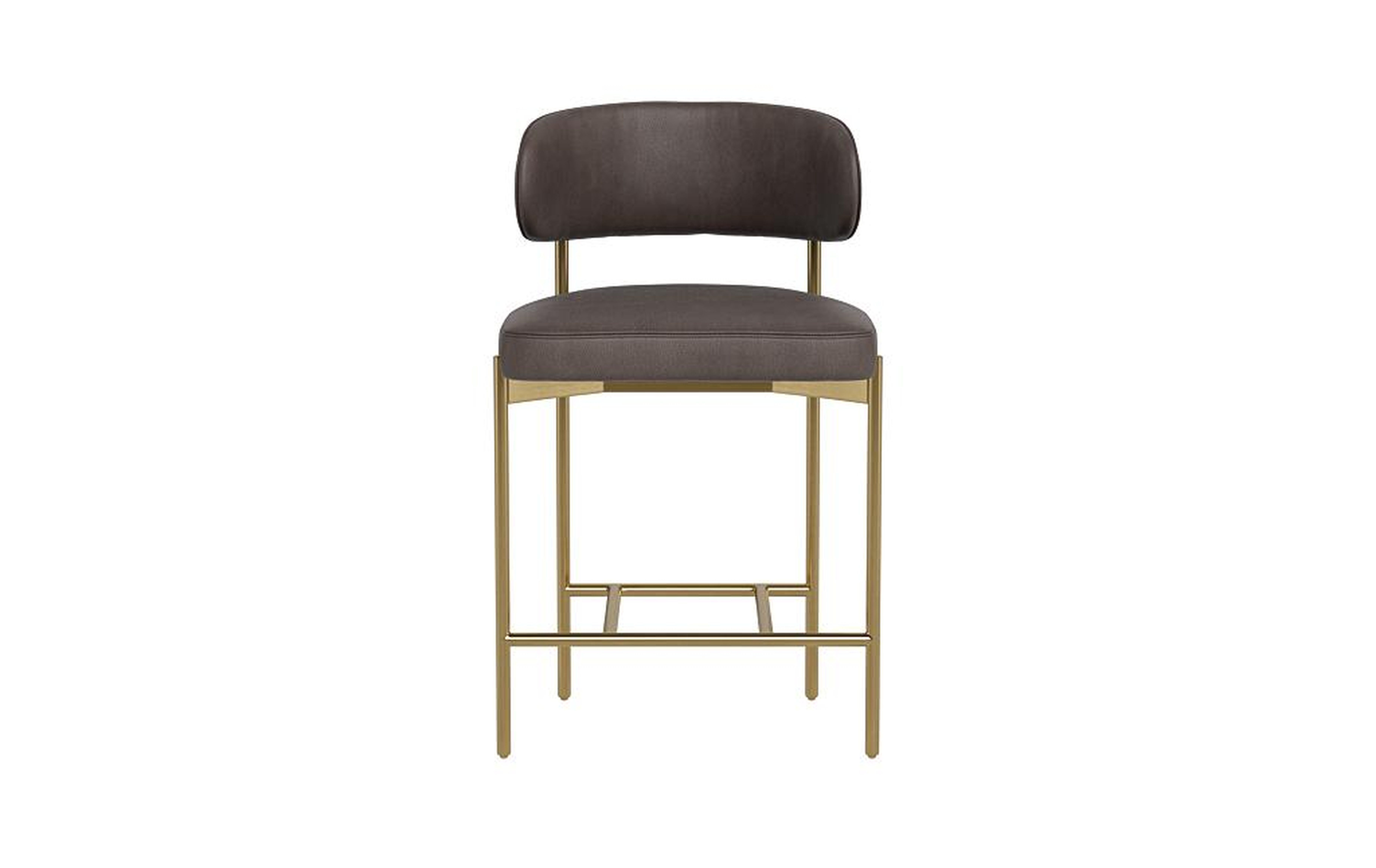 Hollis Leather Metal Framed Upholstered Counter Stool - Interior Define
