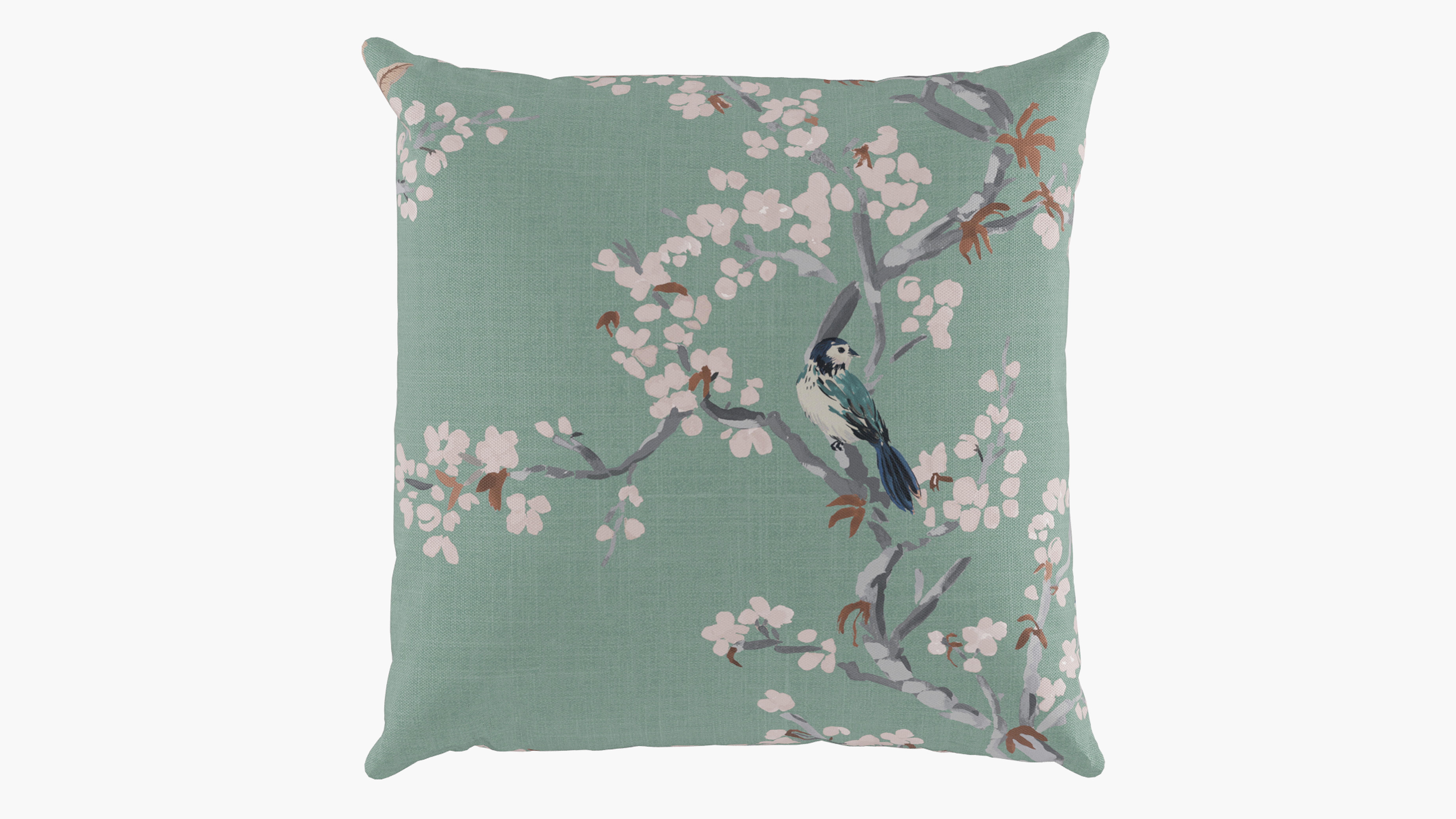 Outdoor 20" Throw Pillow, Mint Cherry Blossom, 20" x 20" - The Inside