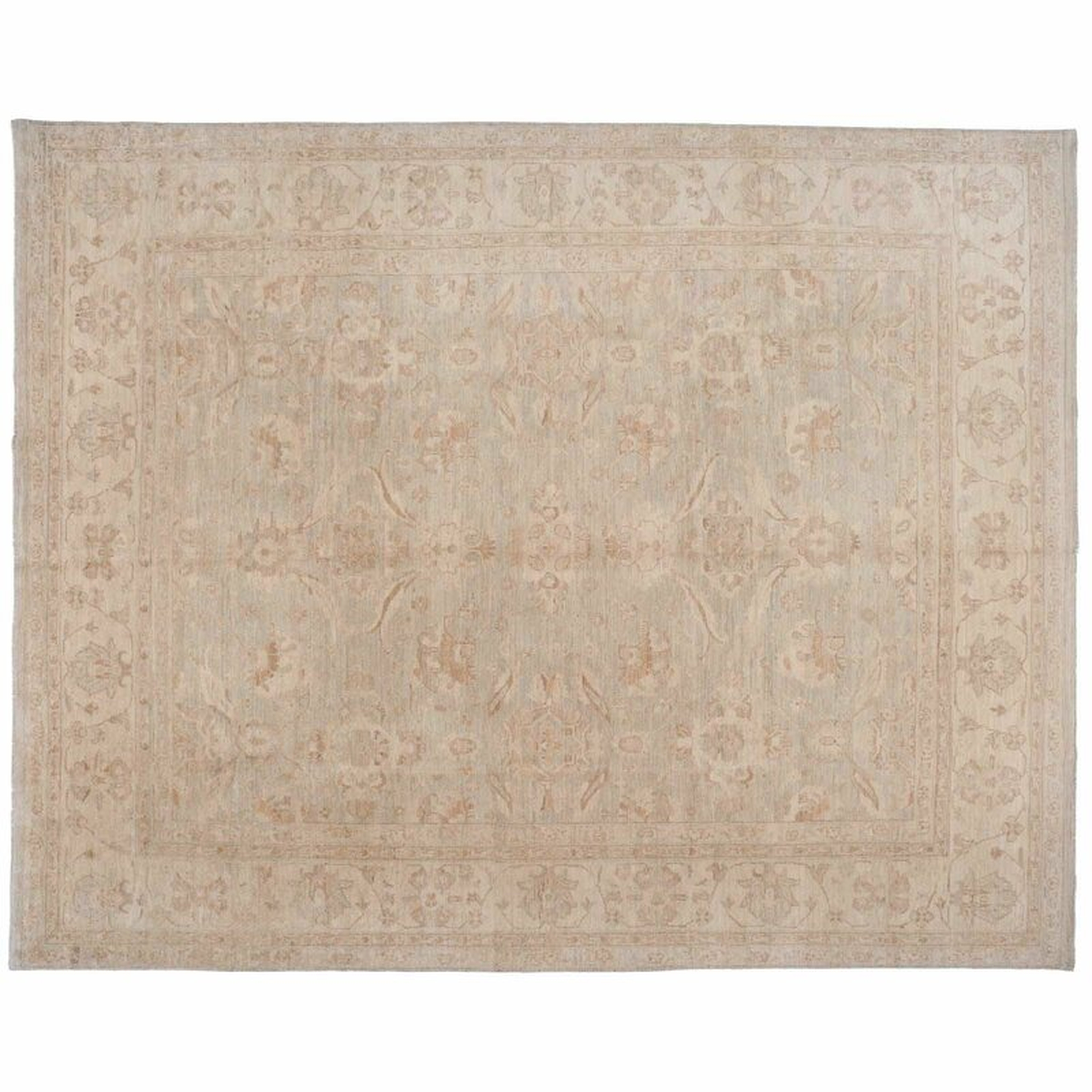 Aga John Oriental Rugs One-of-a-Kind Hand-Knotted Beige/Light Green 8' x 10' Wool Area Rug - Perigold