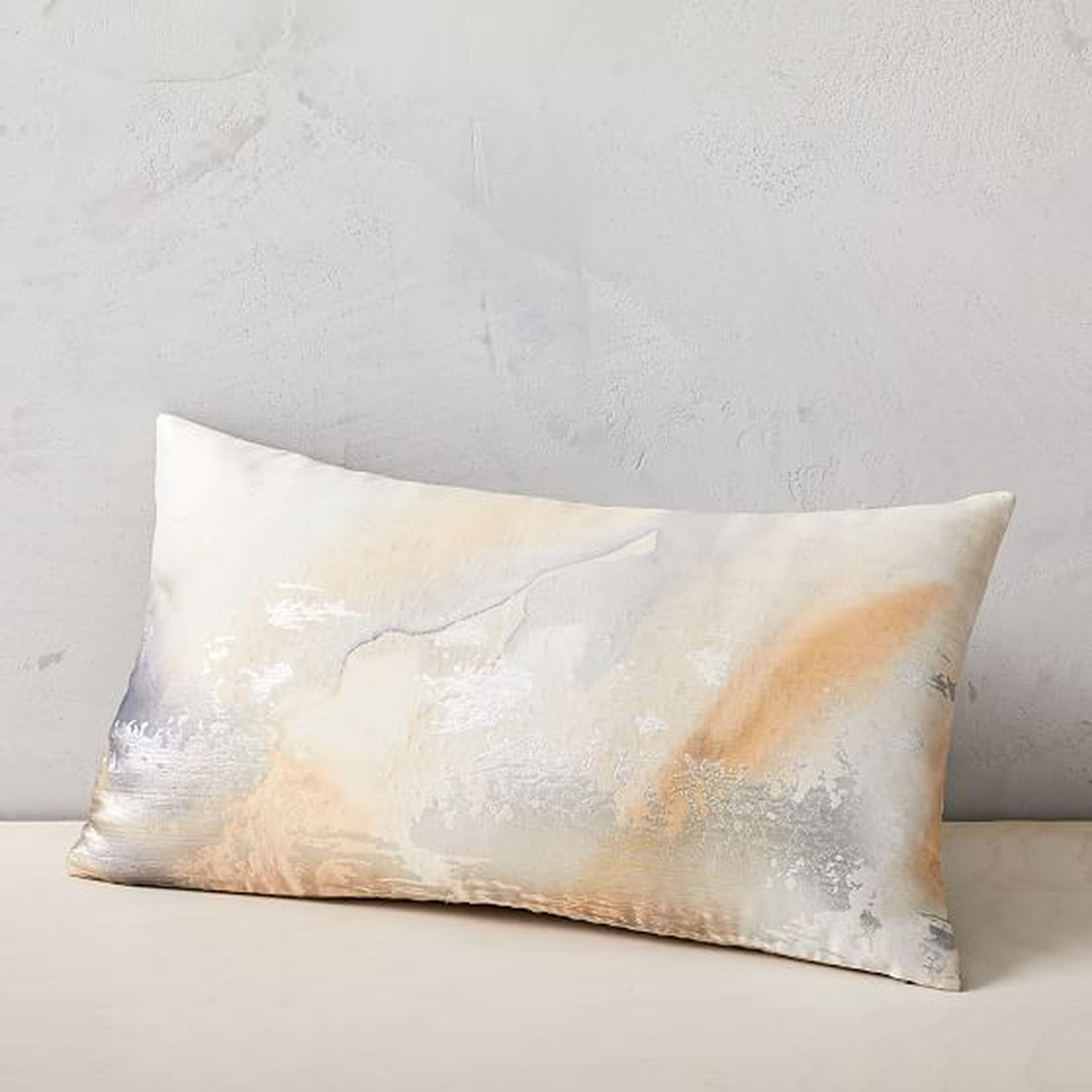 Airy Brocade Pillow Cover, 12"x21", Horseradish - West Elm