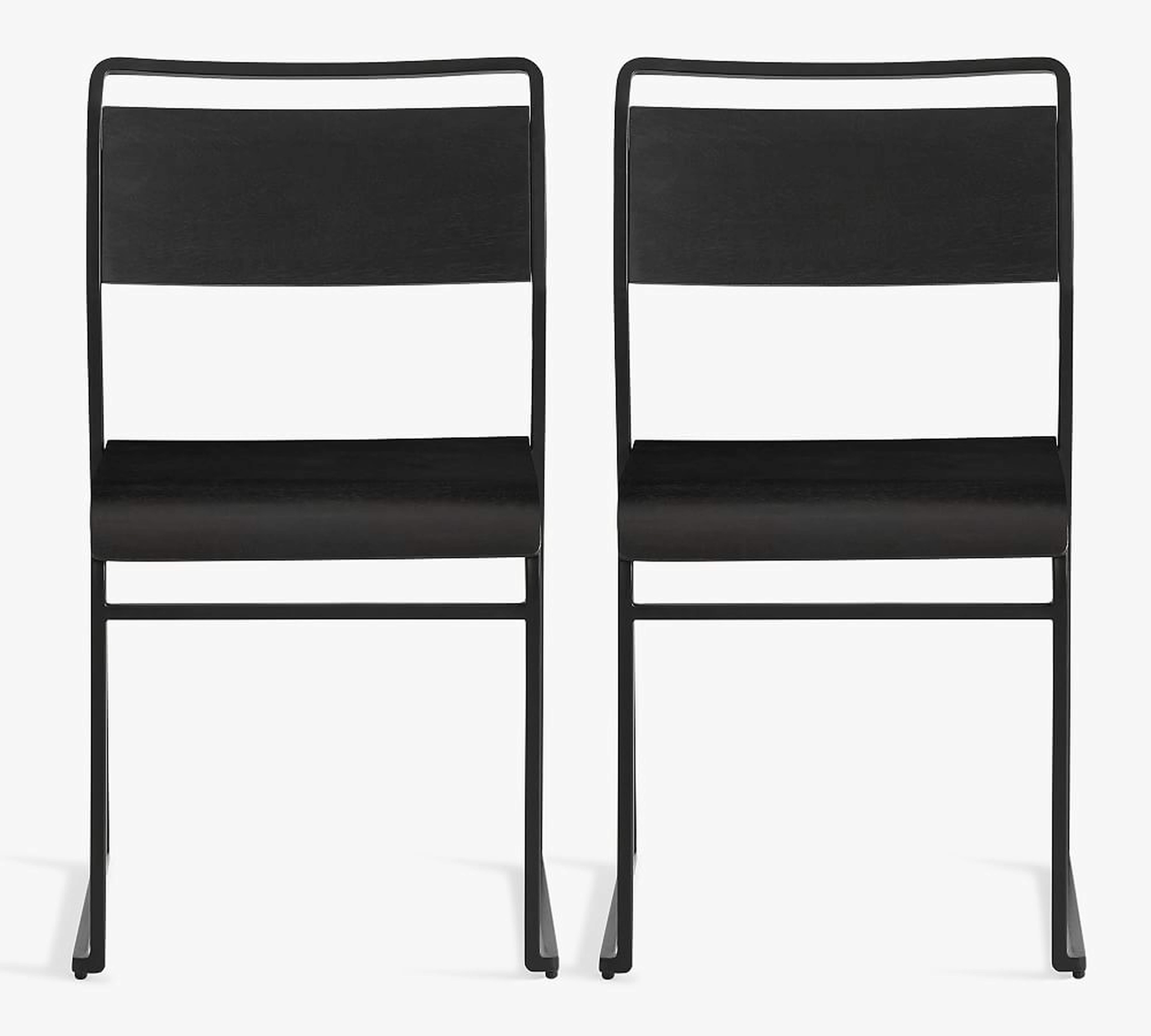Fallon Stacking Dining Chair, Black, Set of 2 - Pottery Barn