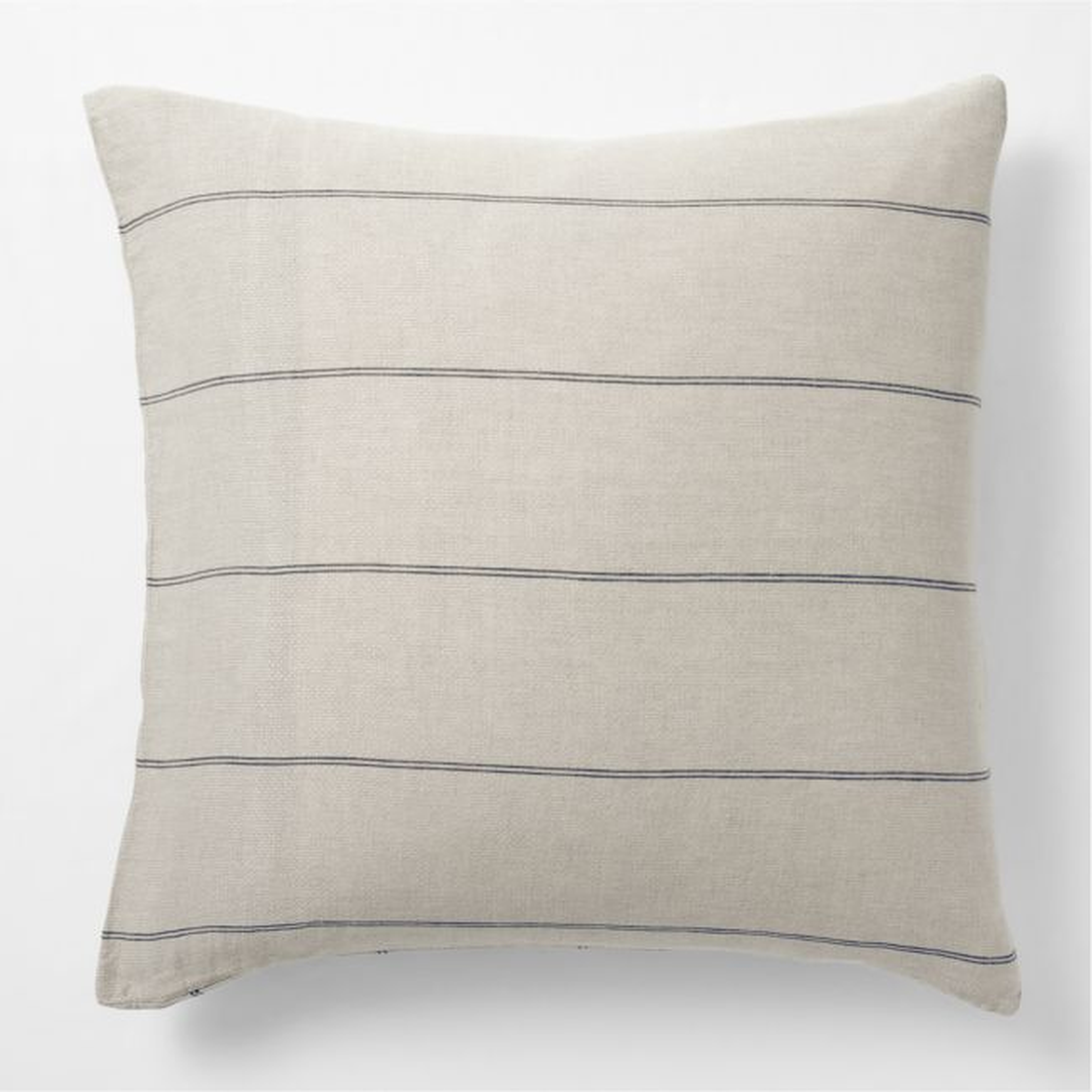 Natural Hemp Arcadia Tan and Midnight Navy Reversible Grid Euro Bed Pillow Sham - Crate and Barrel