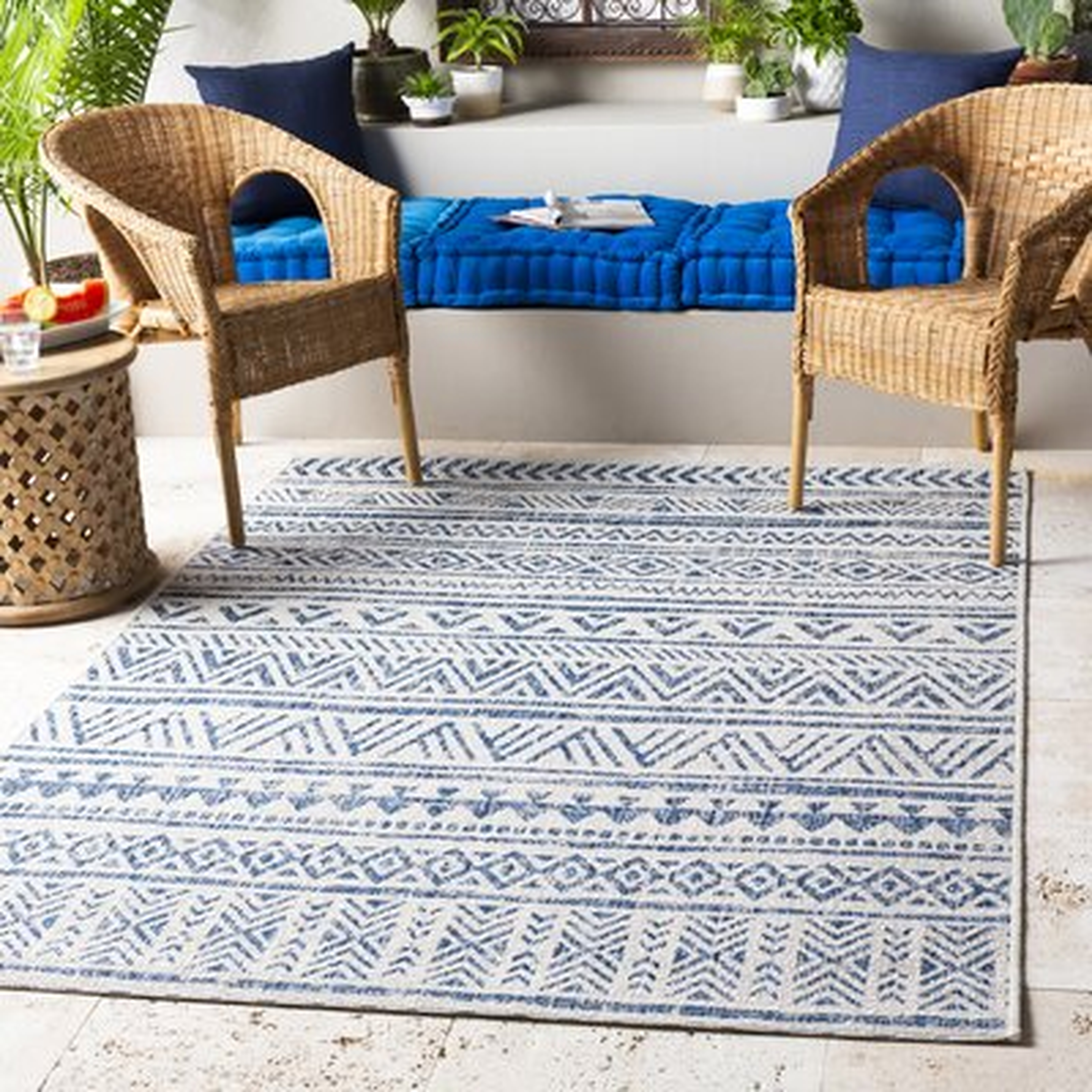 Gunter Southwestern Blue/Khaki Area Rug - Wayfair