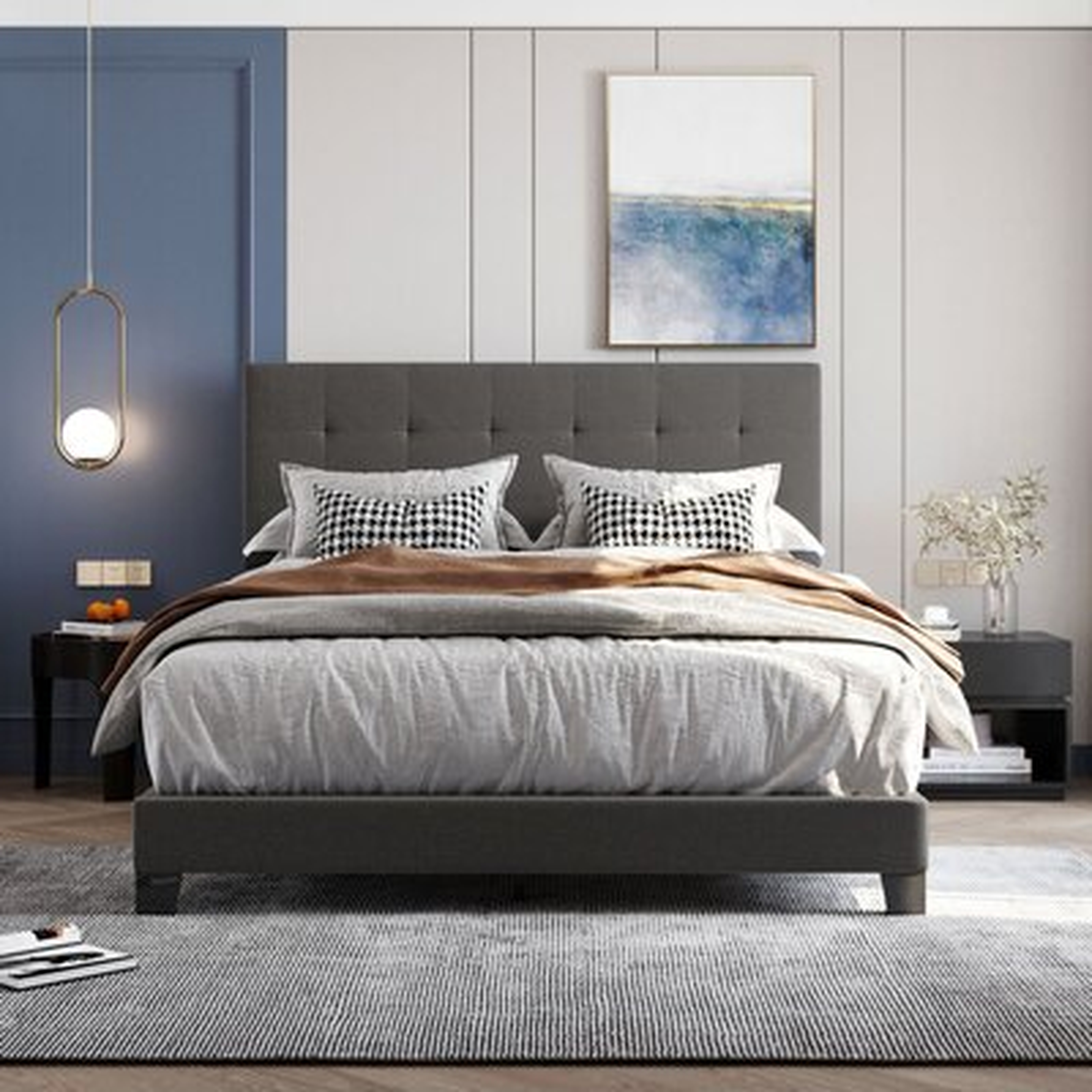 Linen Tufted Queen Bed - Wayfair