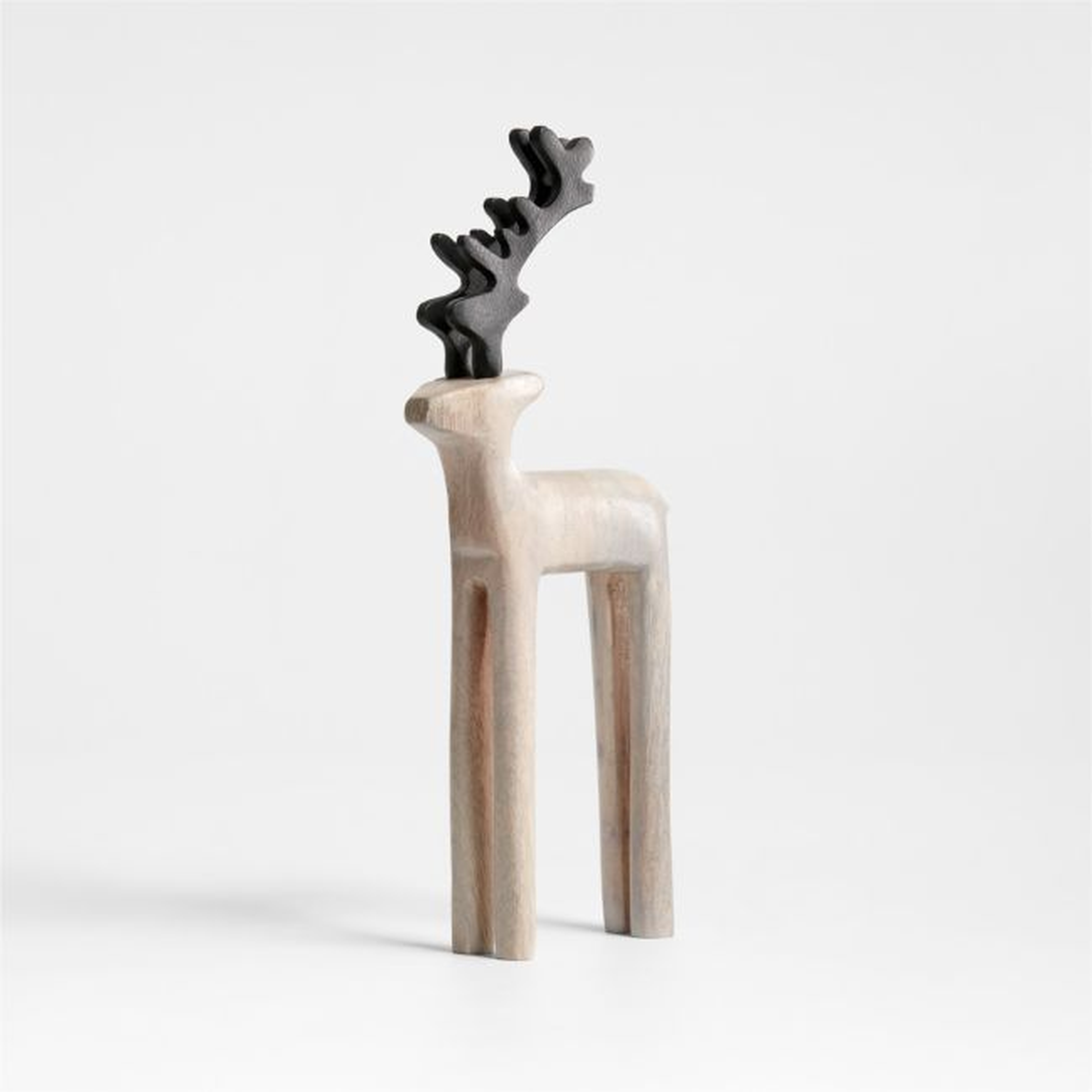 Wood Reindeer Holiday Decoration 10.5" - Crate and Barrel