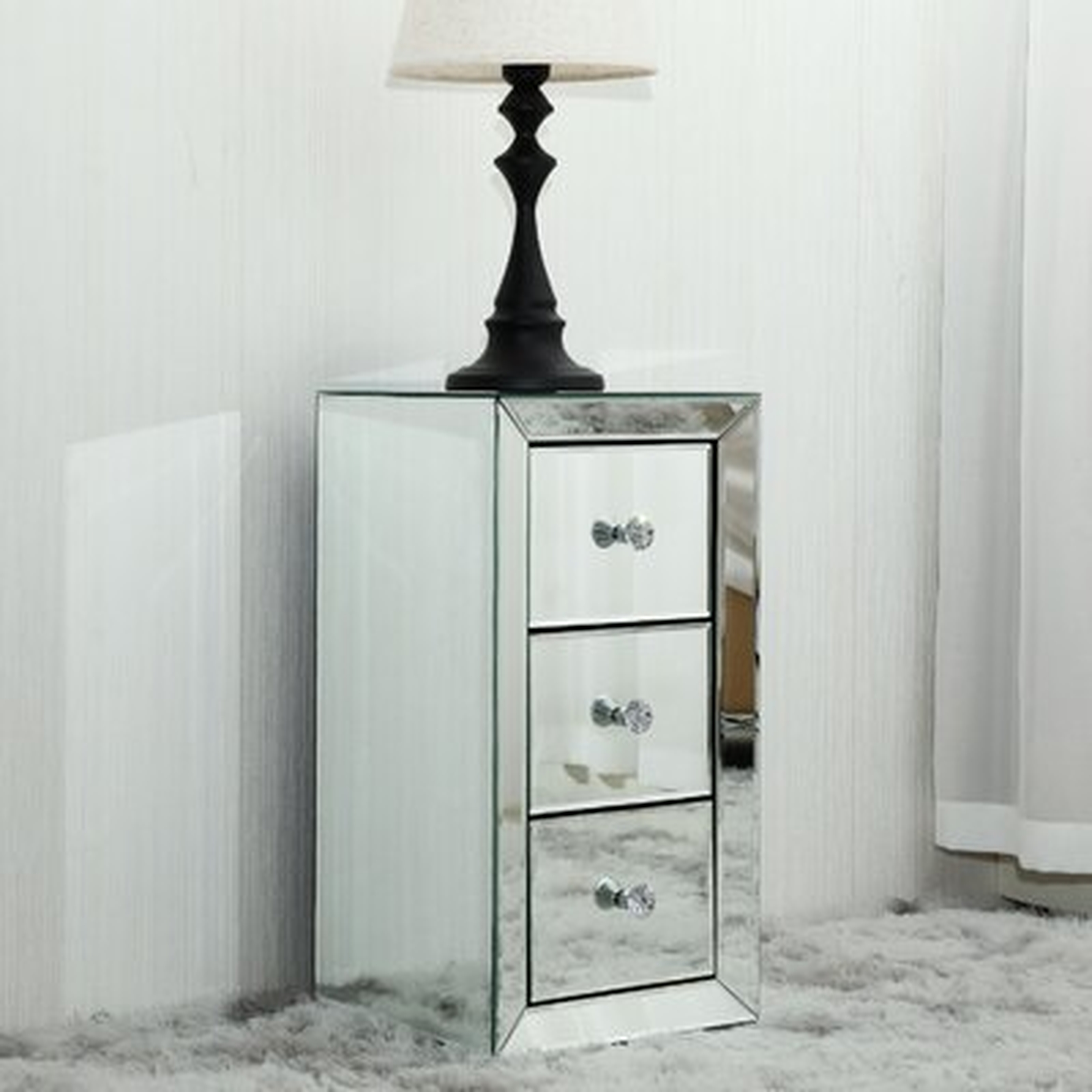 Arely 3 - Drawer Nightstand in Silver - Wayfair