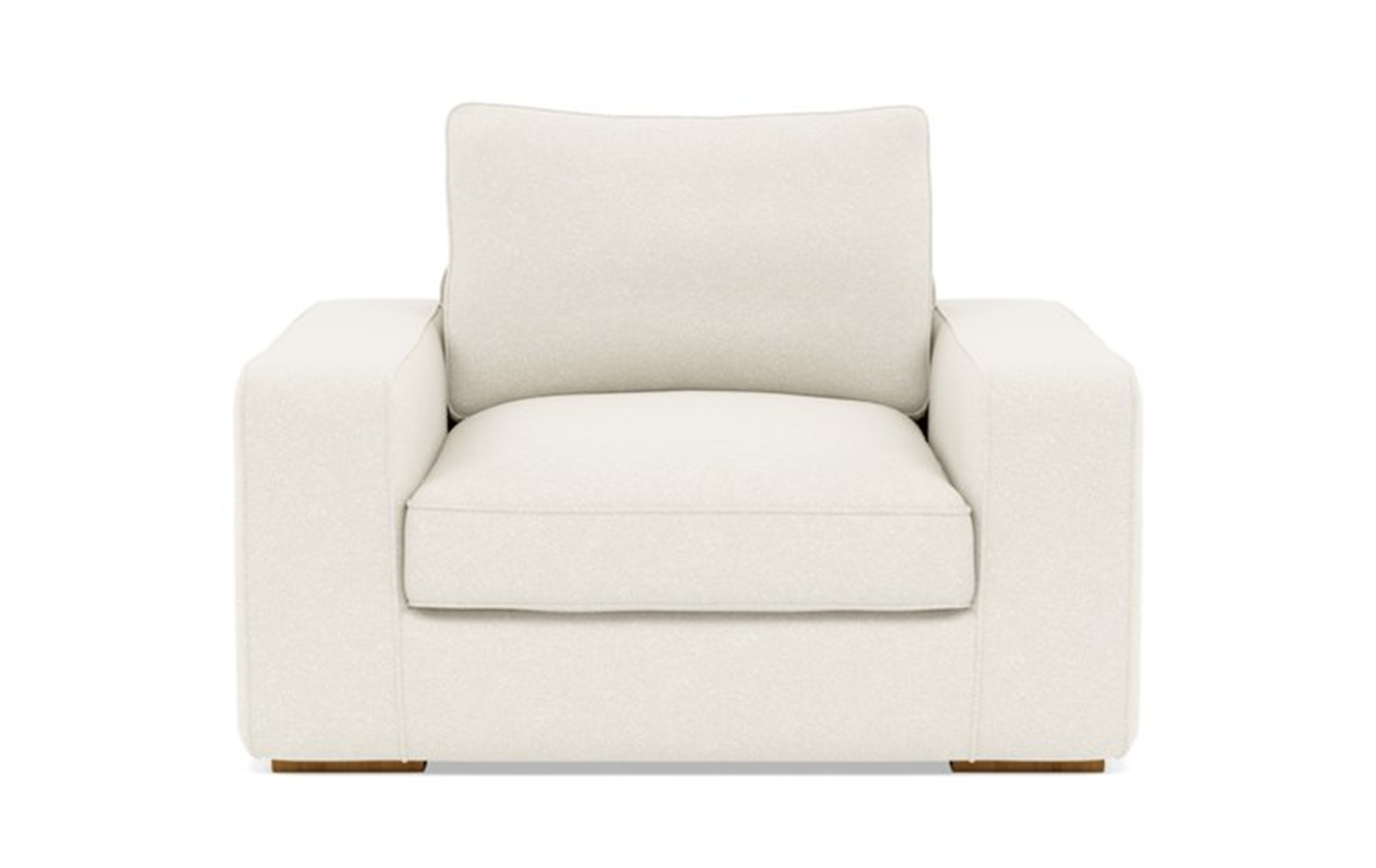 Ainsley Accent Chair with White Cirrus Fabric and Natural Oak legs - Interior Define