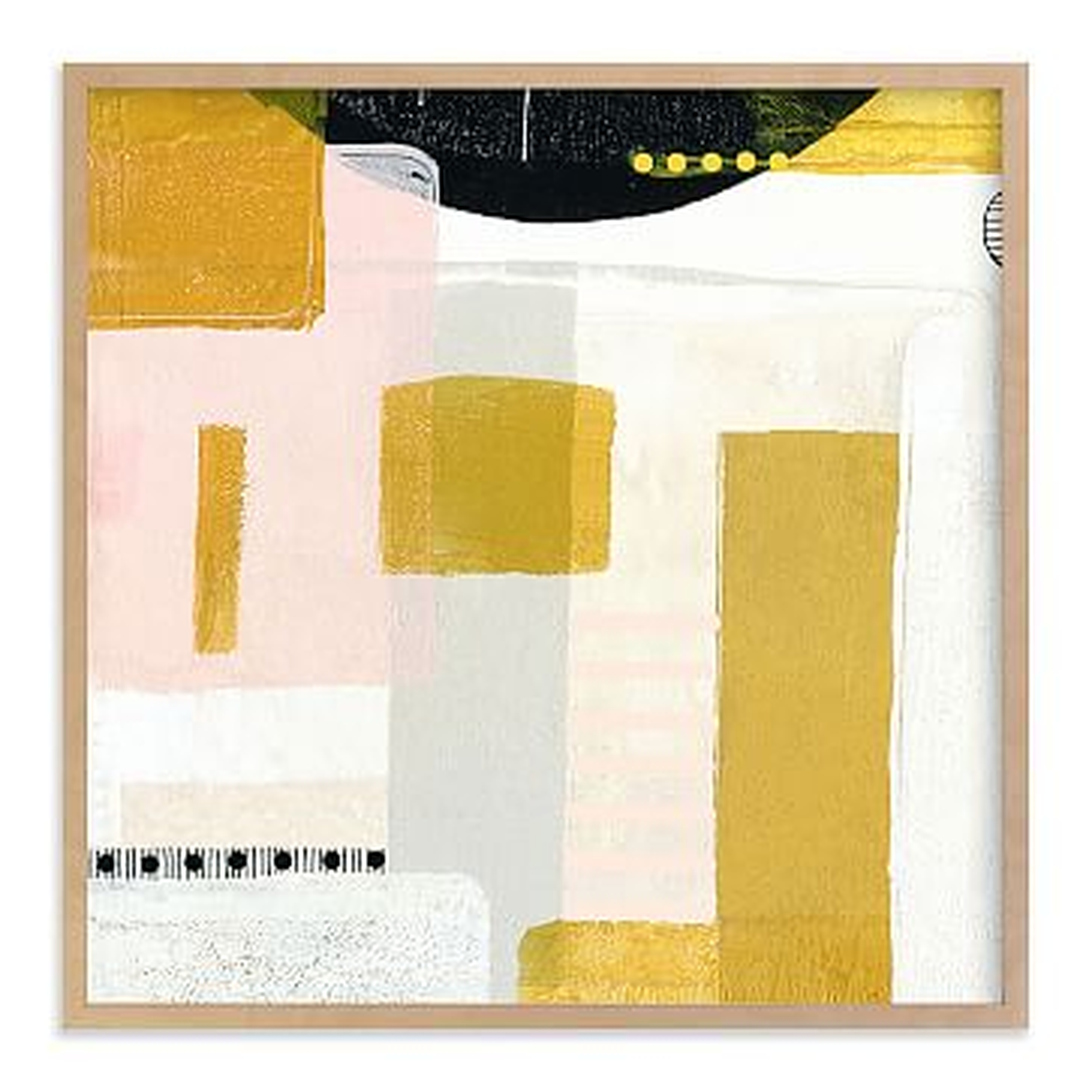 Sunny and Dots III, Full Bleed 44x44, Natural Wood Frame - West Elm