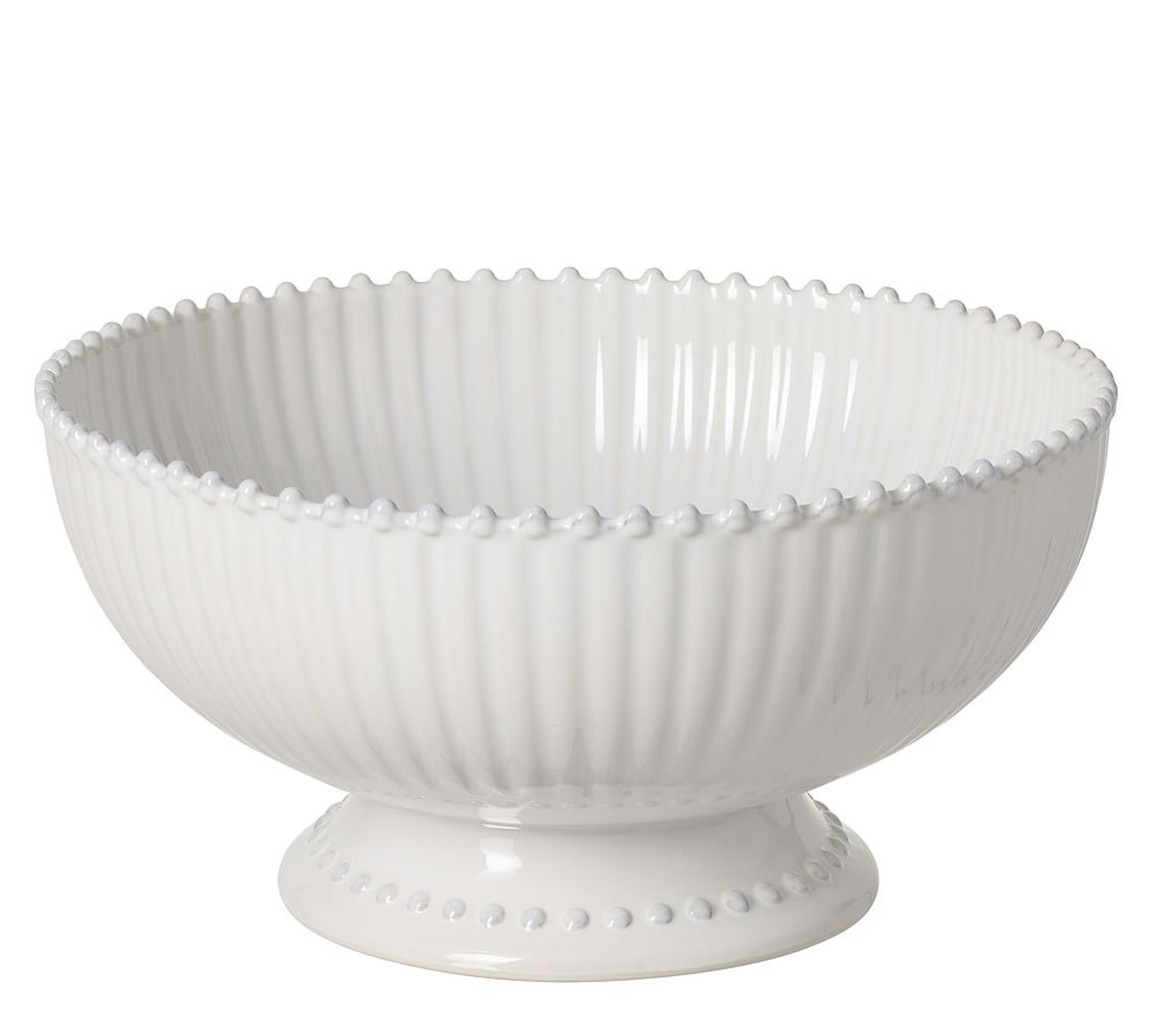 Costa Nova Pearl Stoneware Footed Fruit Bowl, 13" - White - Pottery Barn