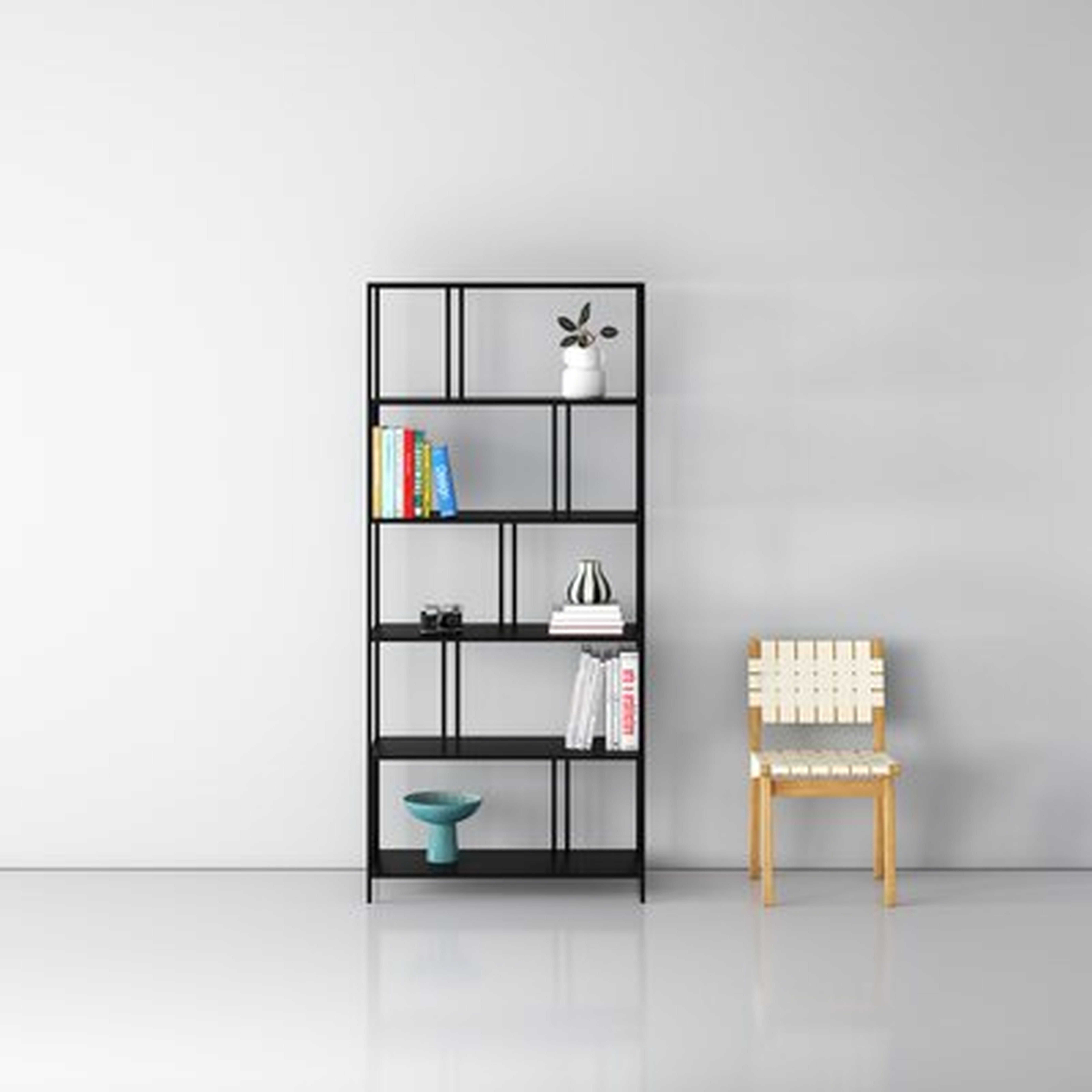 Knight 76'' H x 34'' W Metal Geometric Bookcase - AllModern