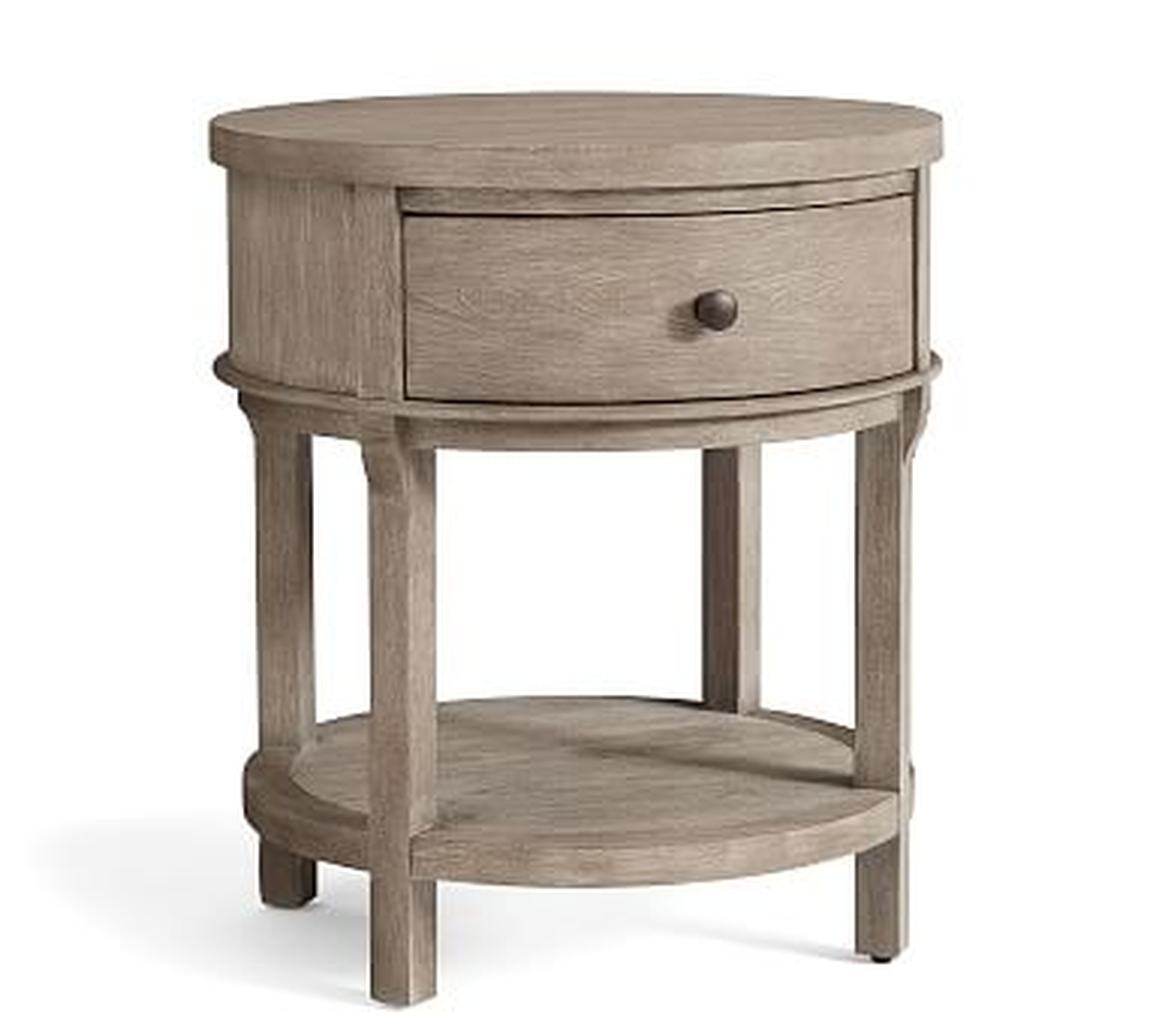 Toulouse 23" Round Nightstand, Gray Wash - Pottery Barn